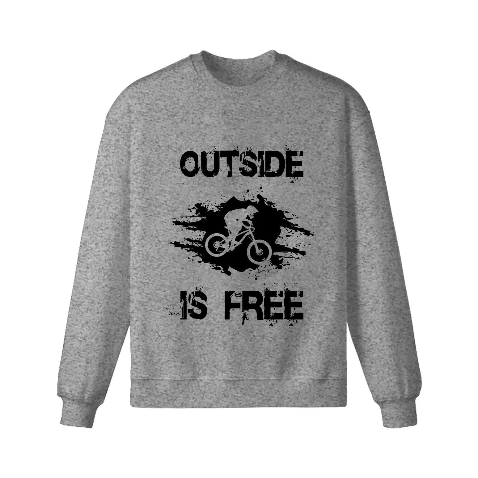 Outside Is Free Mountain Biking Mtb Sweatshirt - Image 3