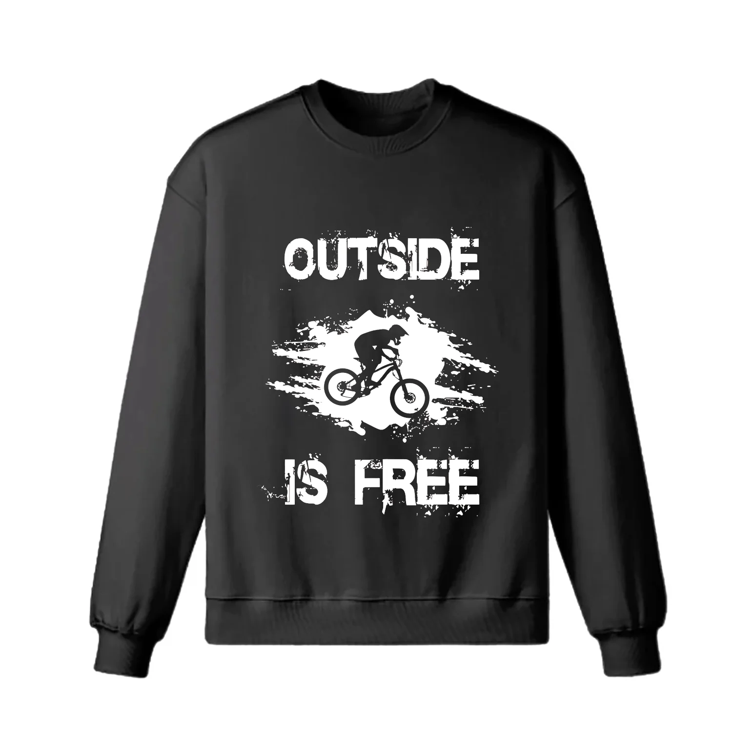Outside Is Free Mountain Biking Mtb Sweatshirt - Image 4