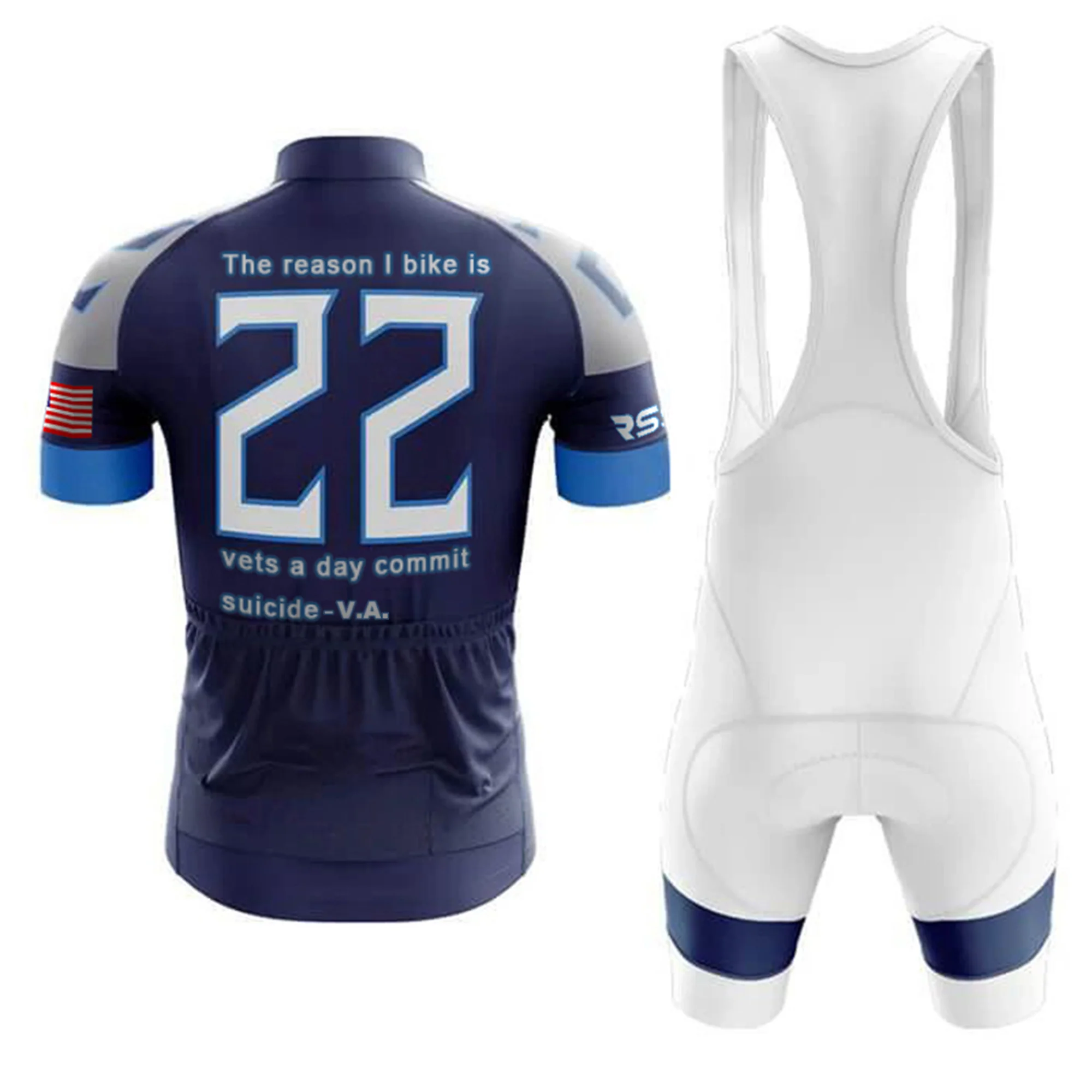 Pedal for Veterans' Mental Health Men's Short Sleeve Cycling Kit - Image 2