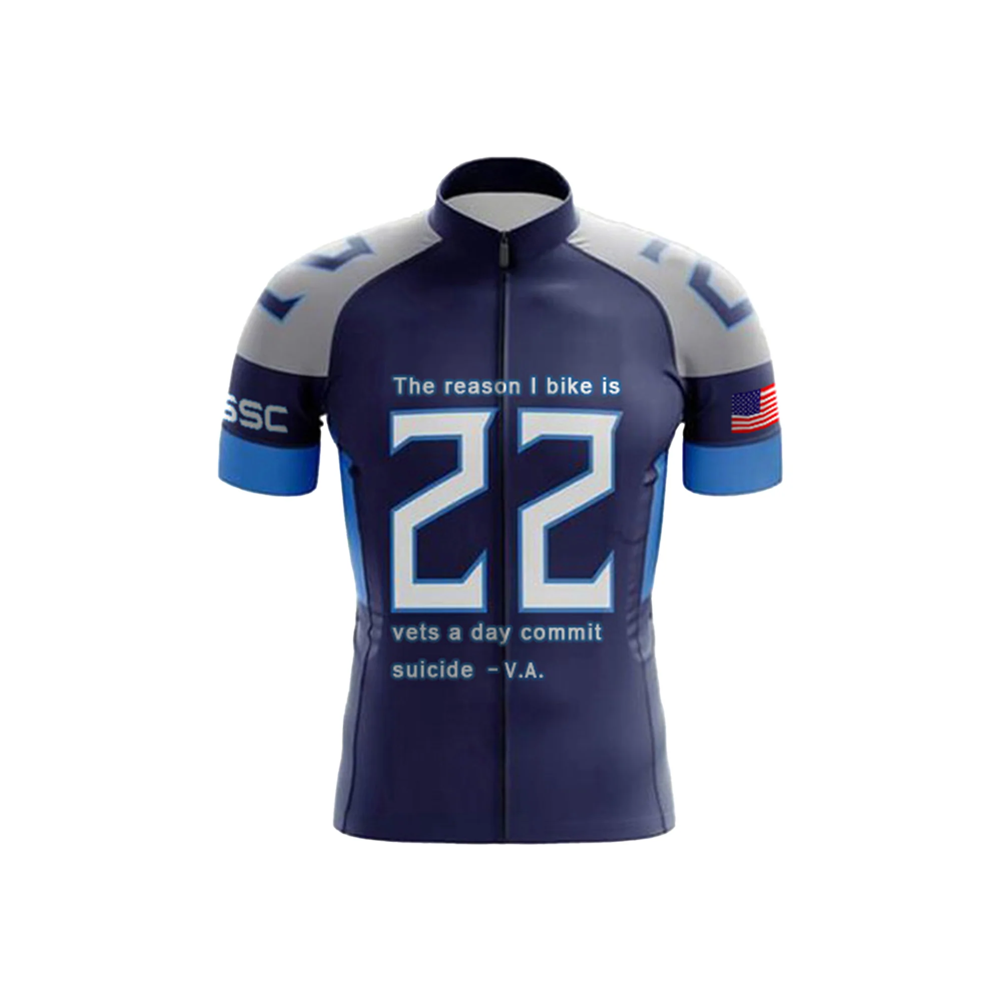 Pedal for Veterans' Mental Health Men's Short Sleeve Cycling Kit - Image 3