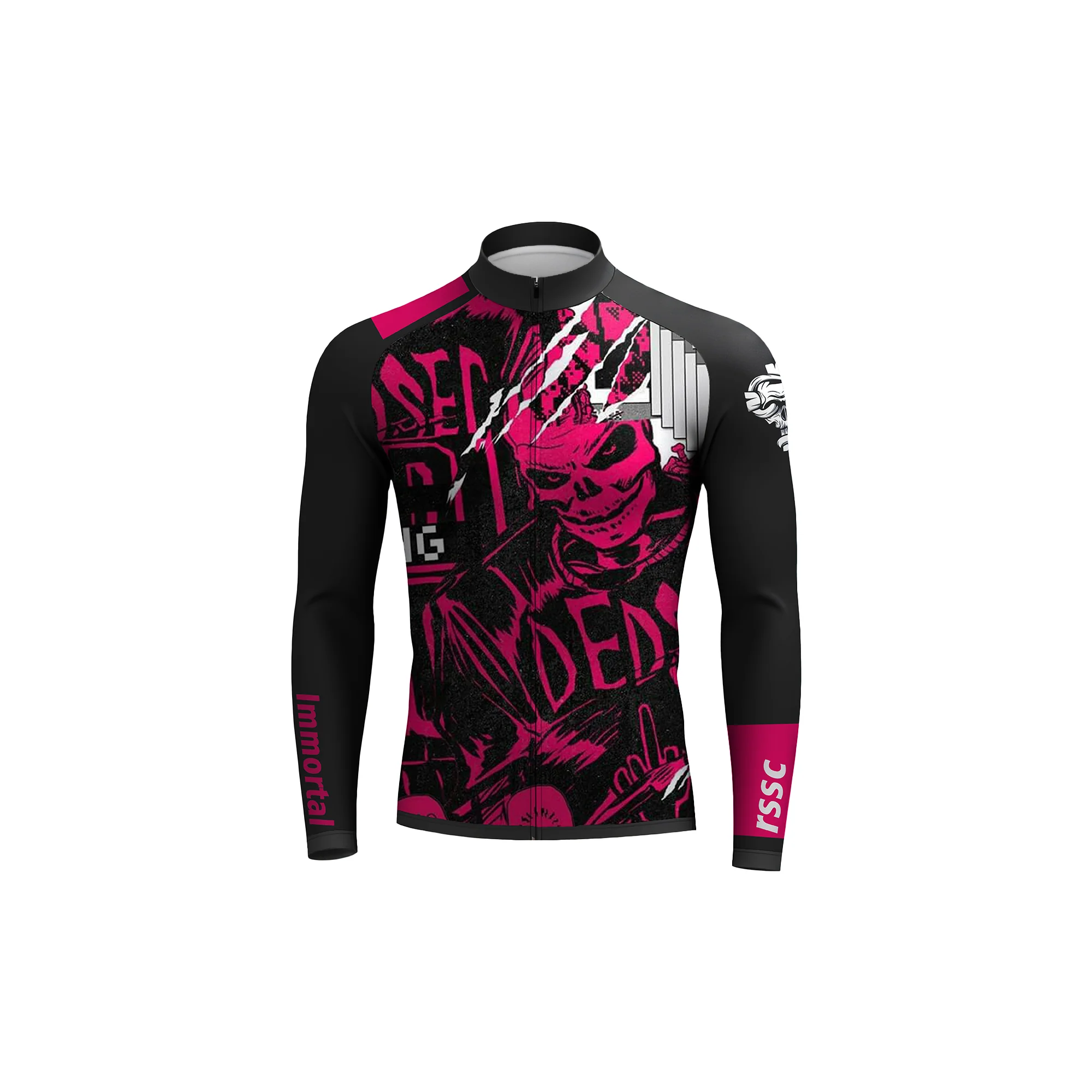 Pink Skeleton Men's Long Sleeve Cycling Kit - Image 3