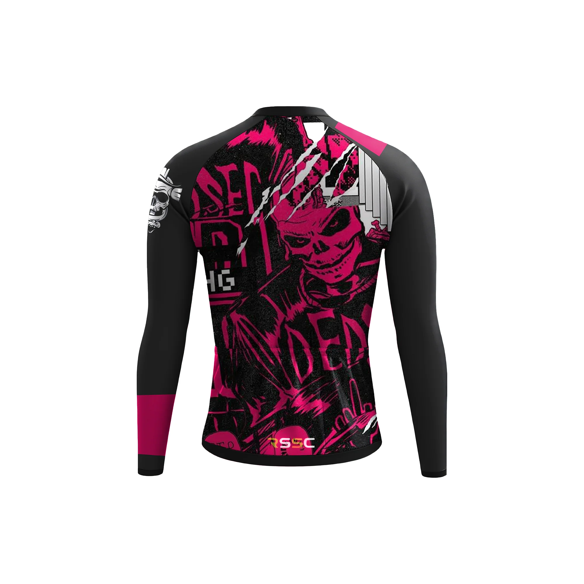 Pink Skeleton Men's Long Sleeve Cycling Kit - Image 4