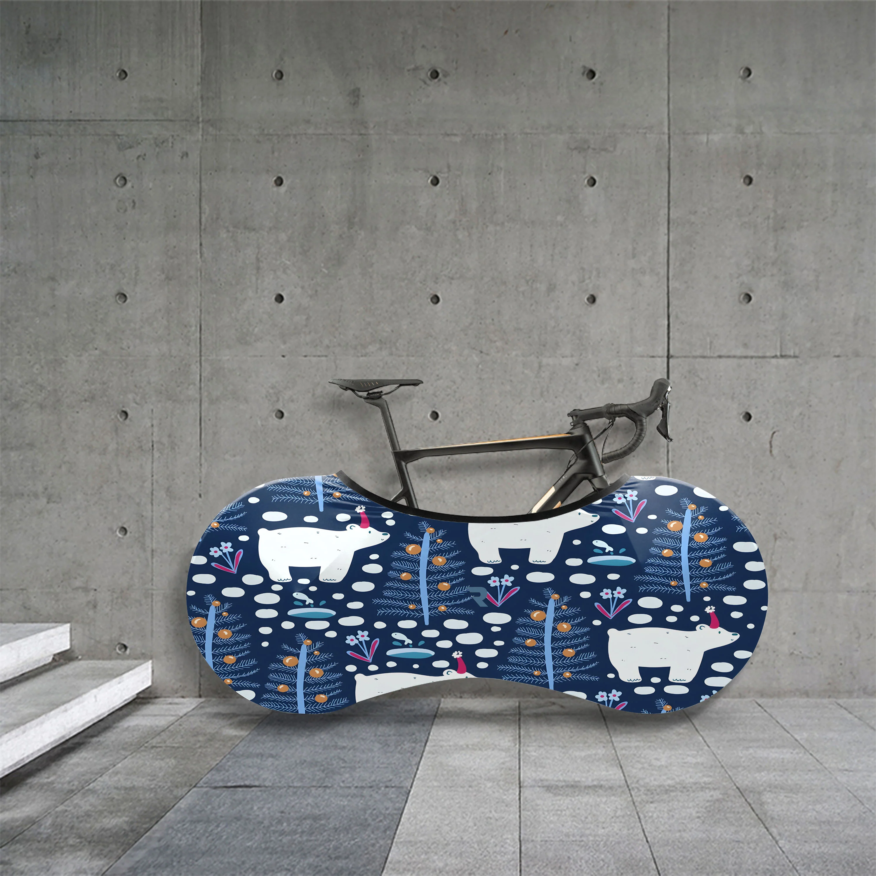 Polar Bear And Christmas Tree Bicycle Wheels Cover - Image 4