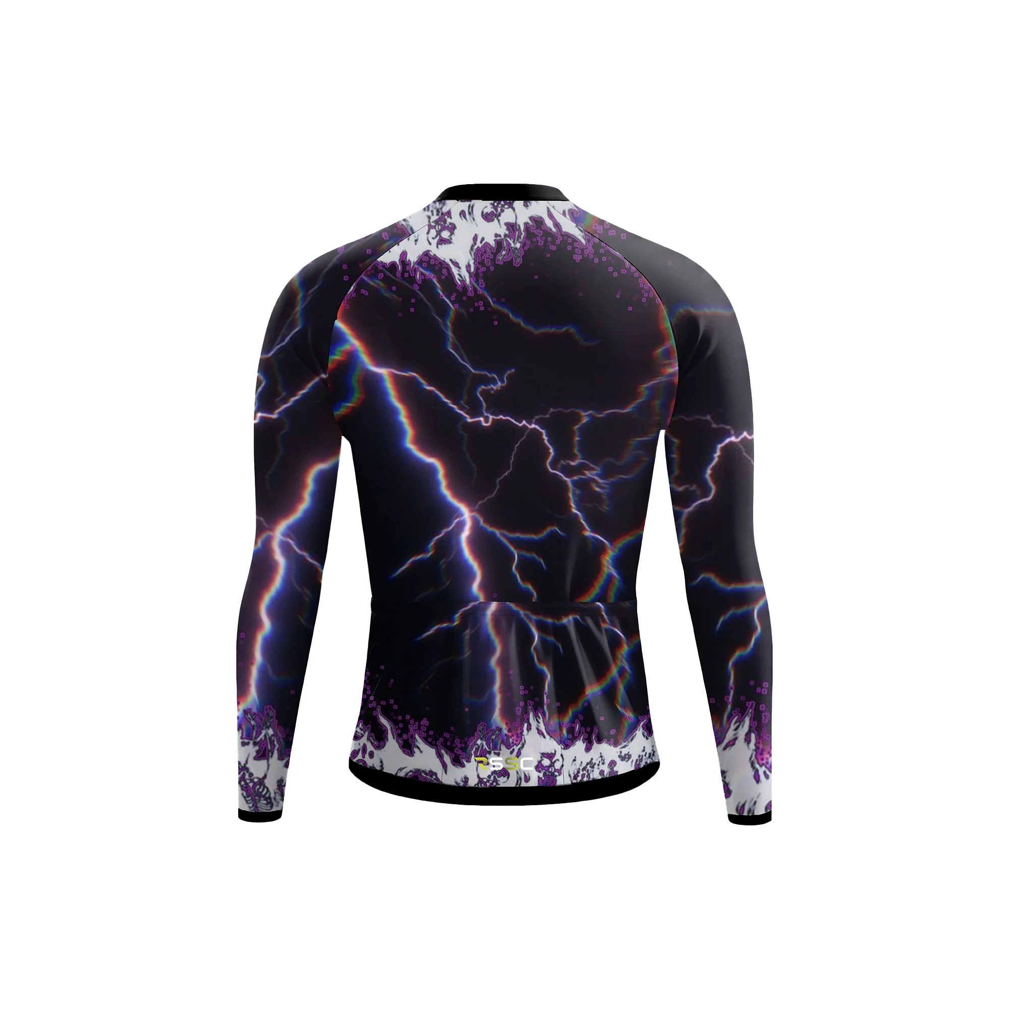Psychedelic Bolt Skeleton Rider Men's Long Sleeve Cycling Kit - Image 4