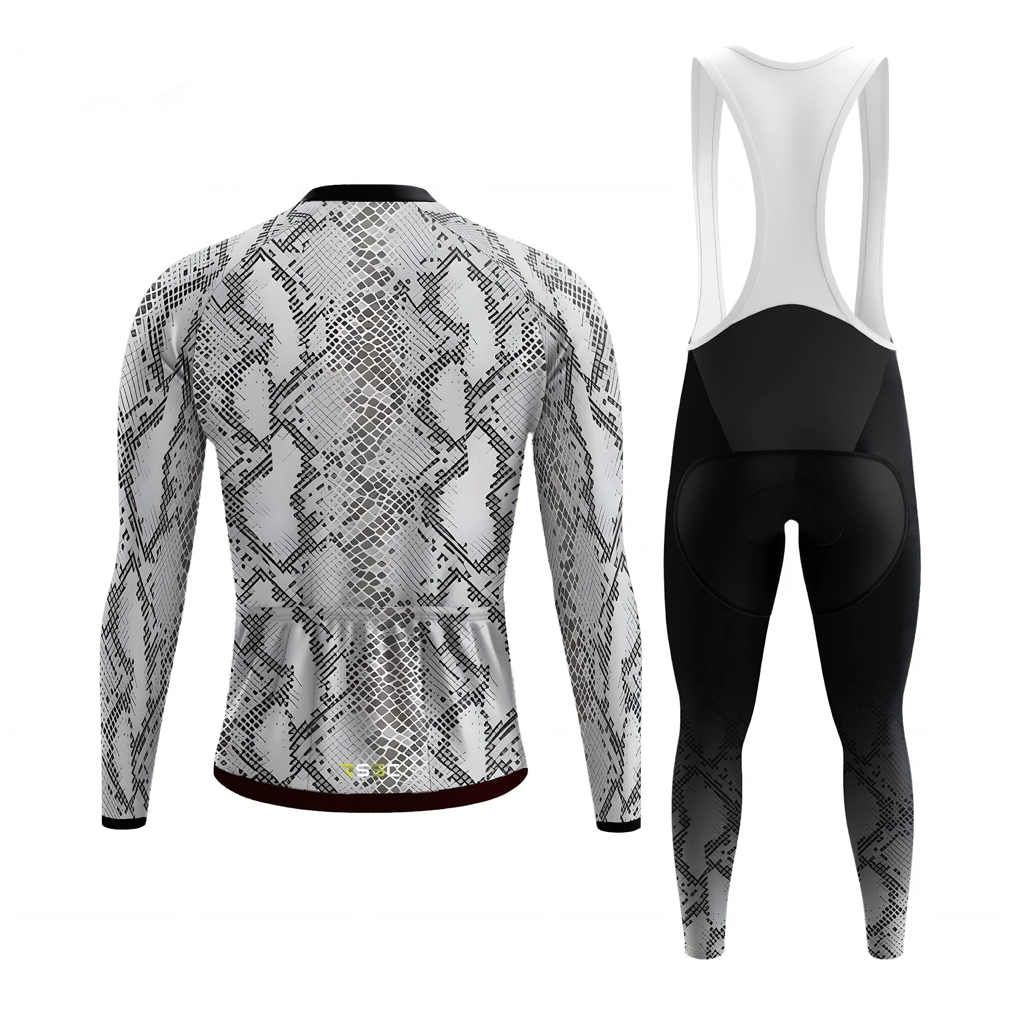 Python-like pattern Men's Long Sleeve Cycling Kit - Image 2