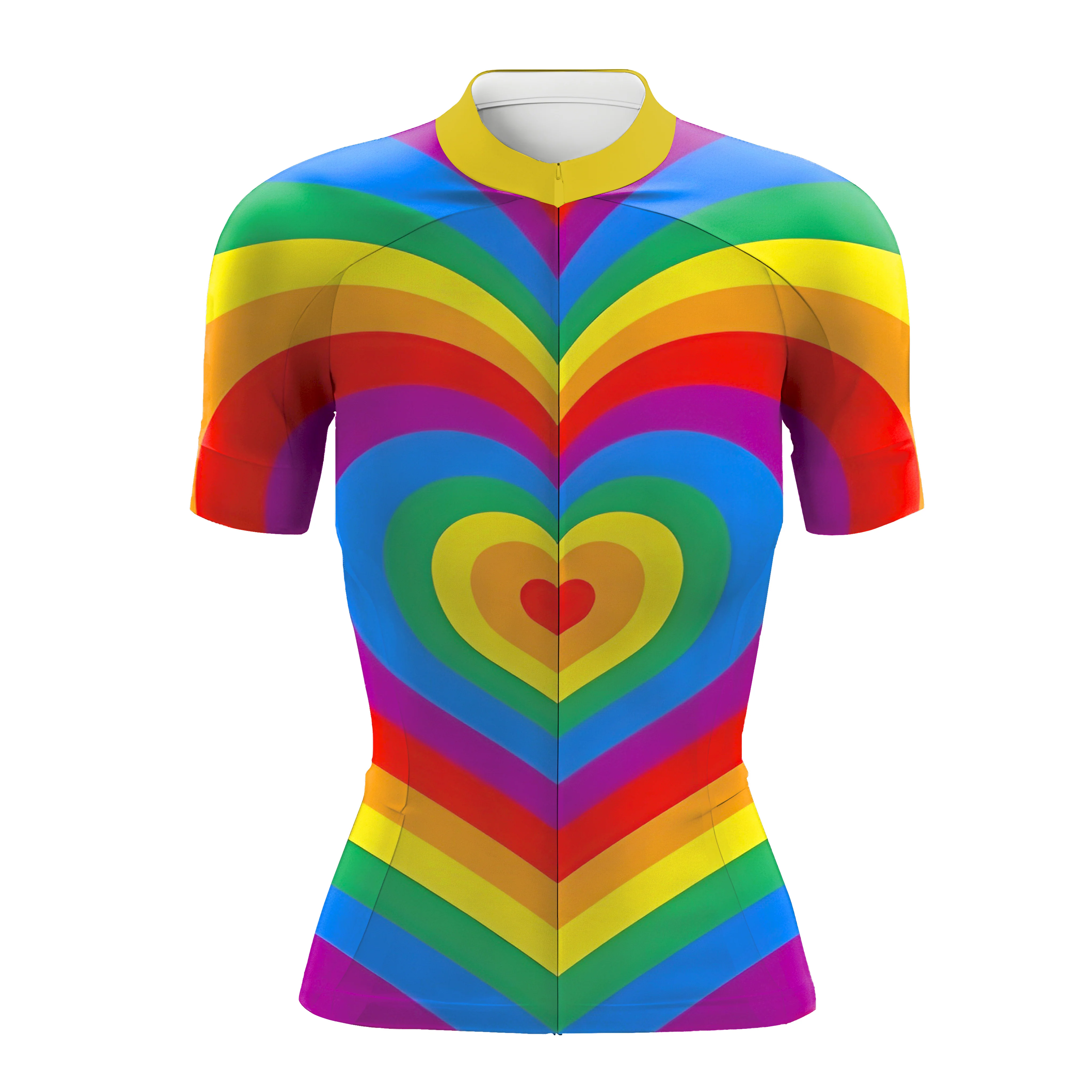 Rainbow Hearts Women's Short Sleeve Cycling Kit - Image 3