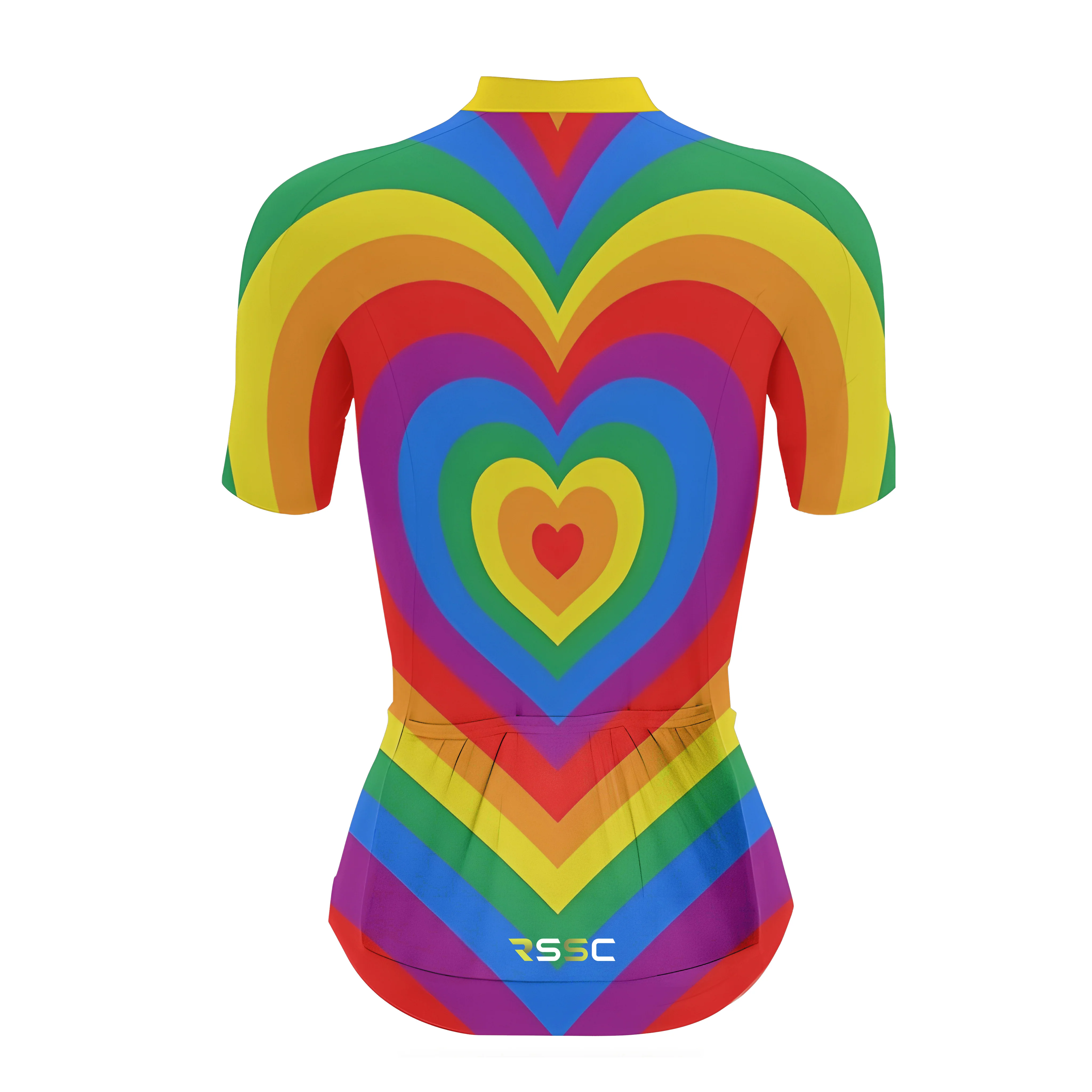 Rainbow Hearts Women's Short Sleeve Cycling Kit - Image 4