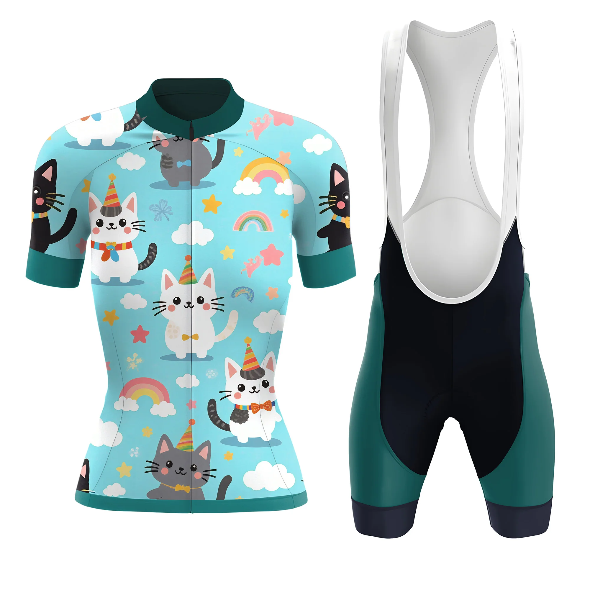 Rainbow Neko-Flux Women's Short Sleeve Cycling Kit