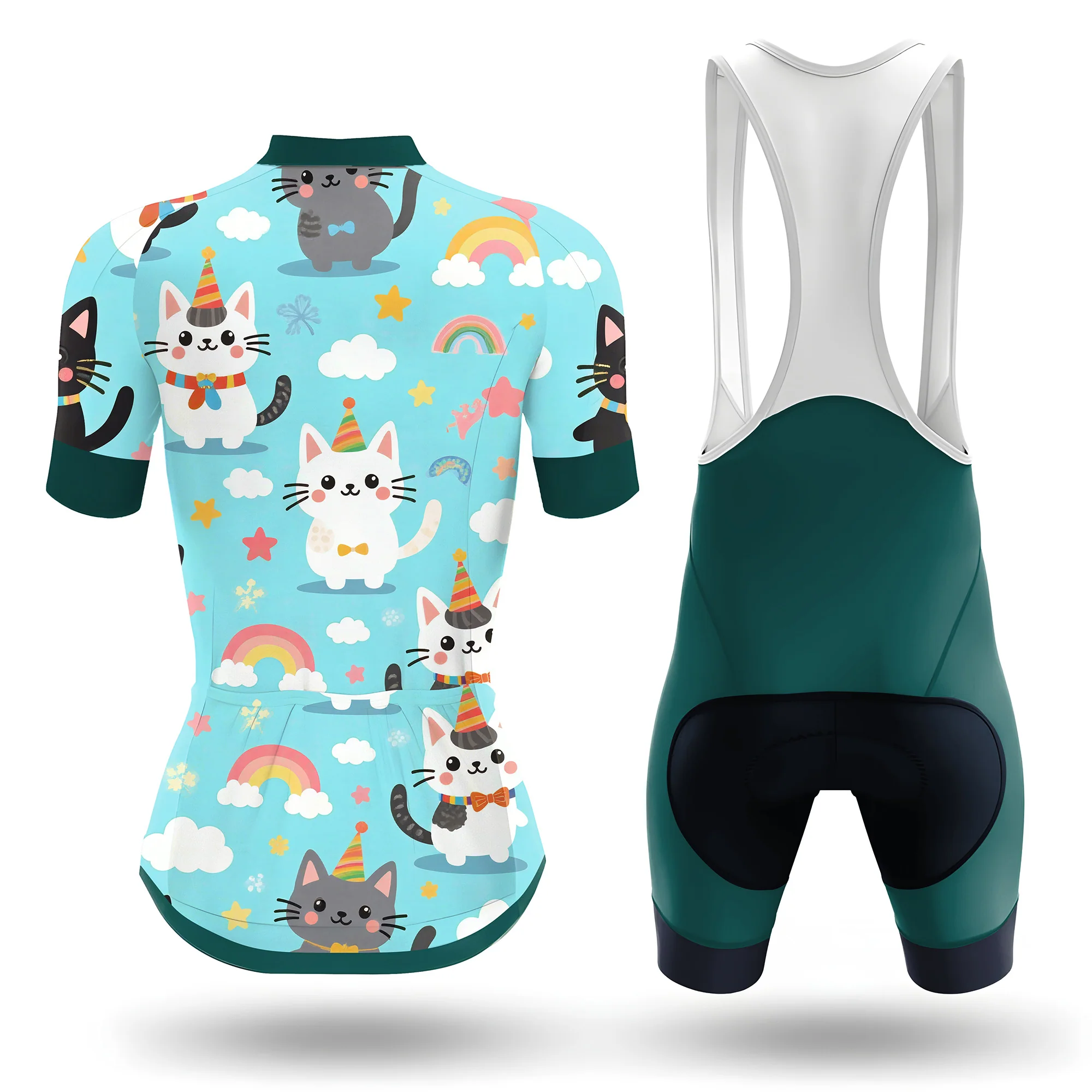 Rainbow Neko-Flux Women's Short Sleeve Cycling Kit - Image 2