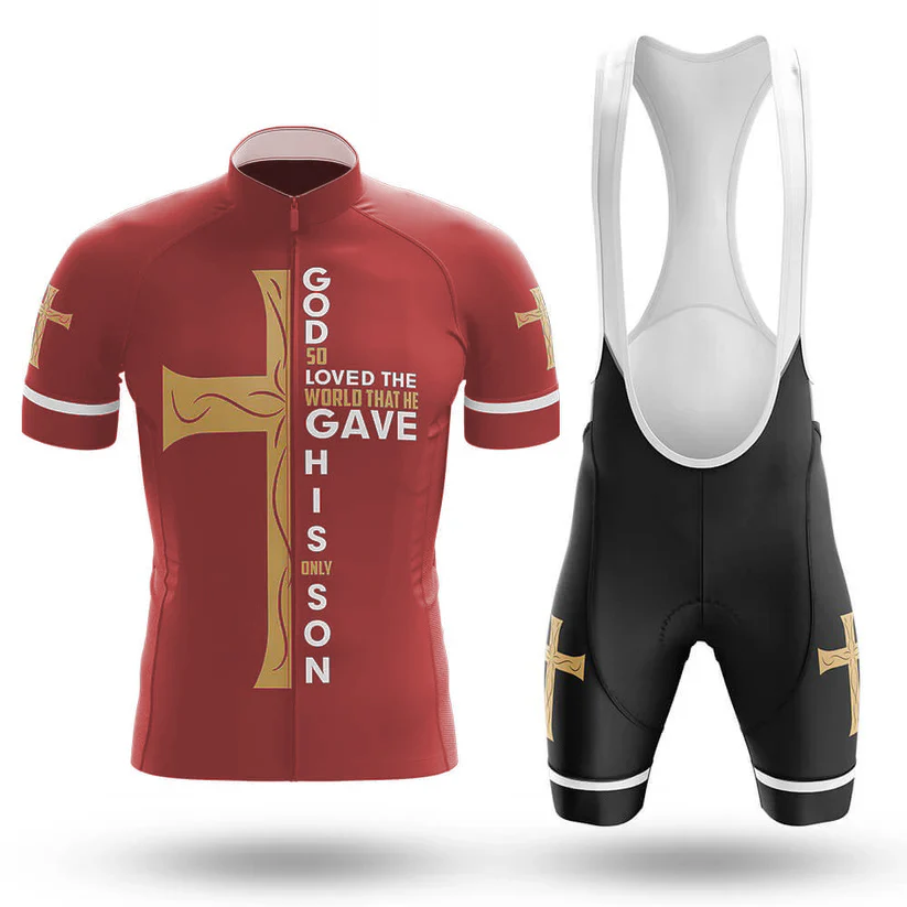 Red Christian Cross Men's Cycling Kit