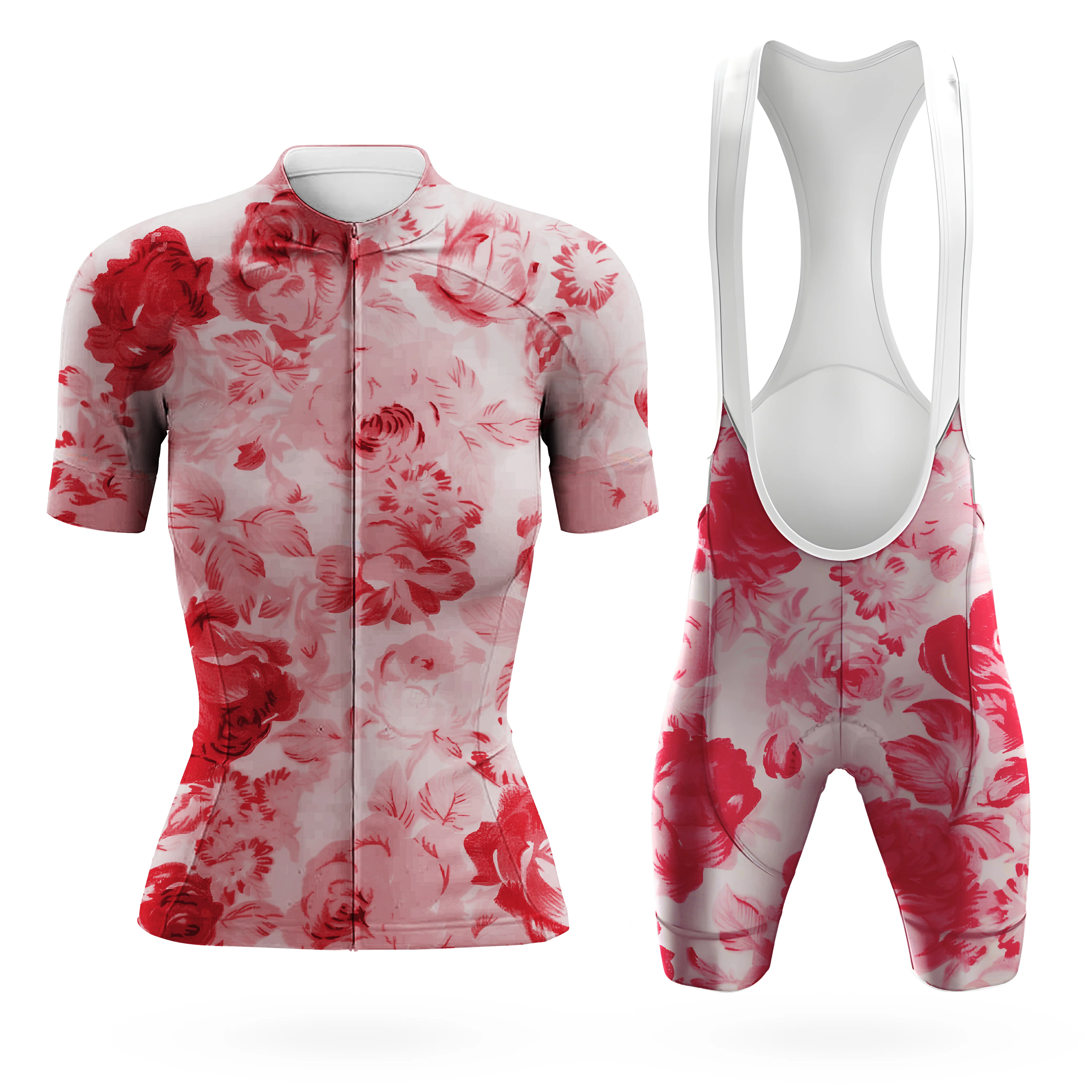 Red Flower Women's Short Sleeve Cycling Kit