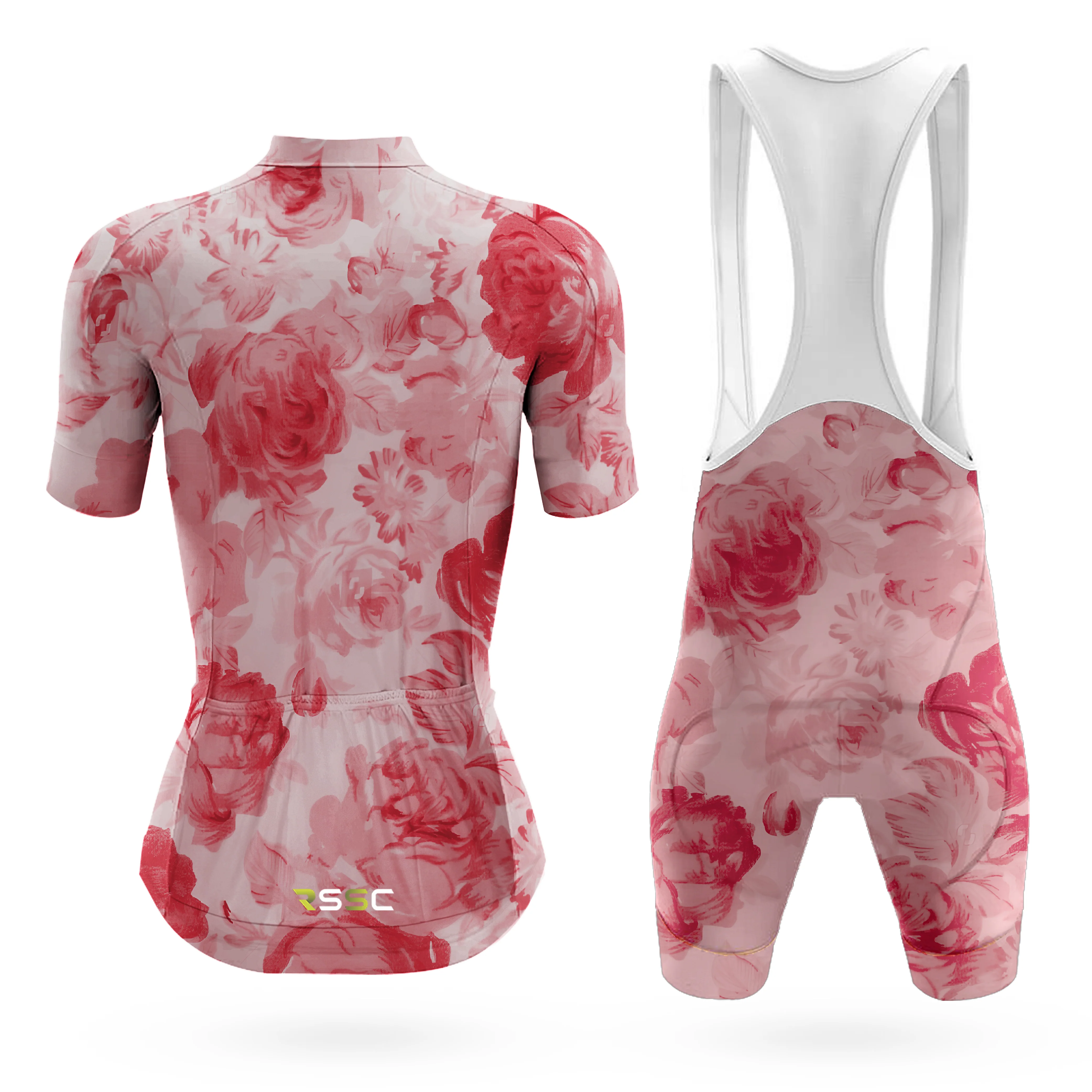 Red Flower Women's Short Sleeve Cycling Kit - Image 2