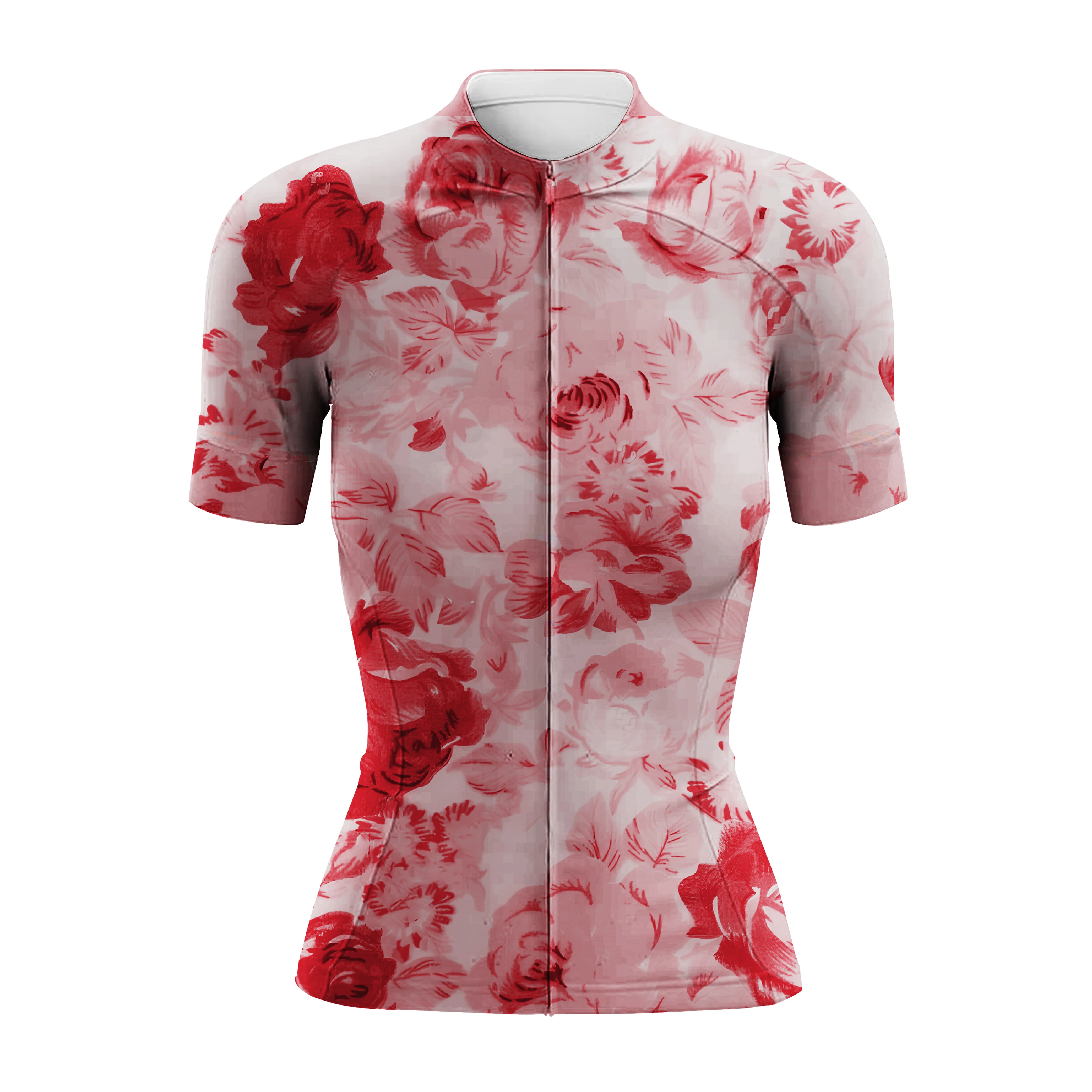 Red Flower Women's Short Sleeve Cycling Kit - Image 3