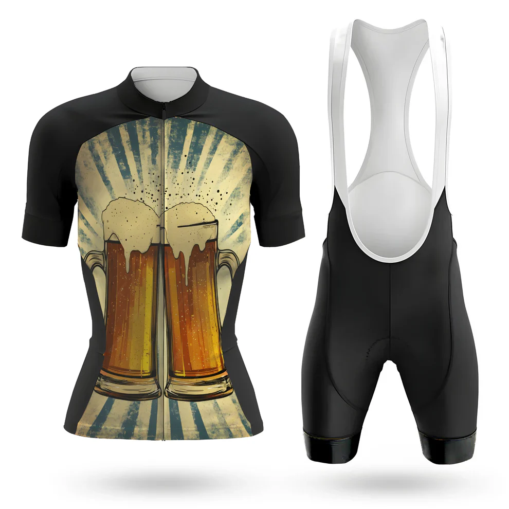 Retro Beer Mug Women's Short Sleeve Cycling Kit
