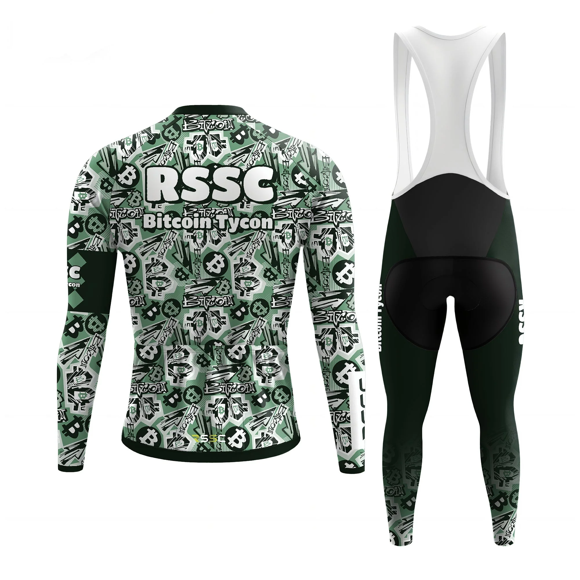 RSSC Bitcoin Graffiti Men's Long Sleeve Cycling Kit - Image 2