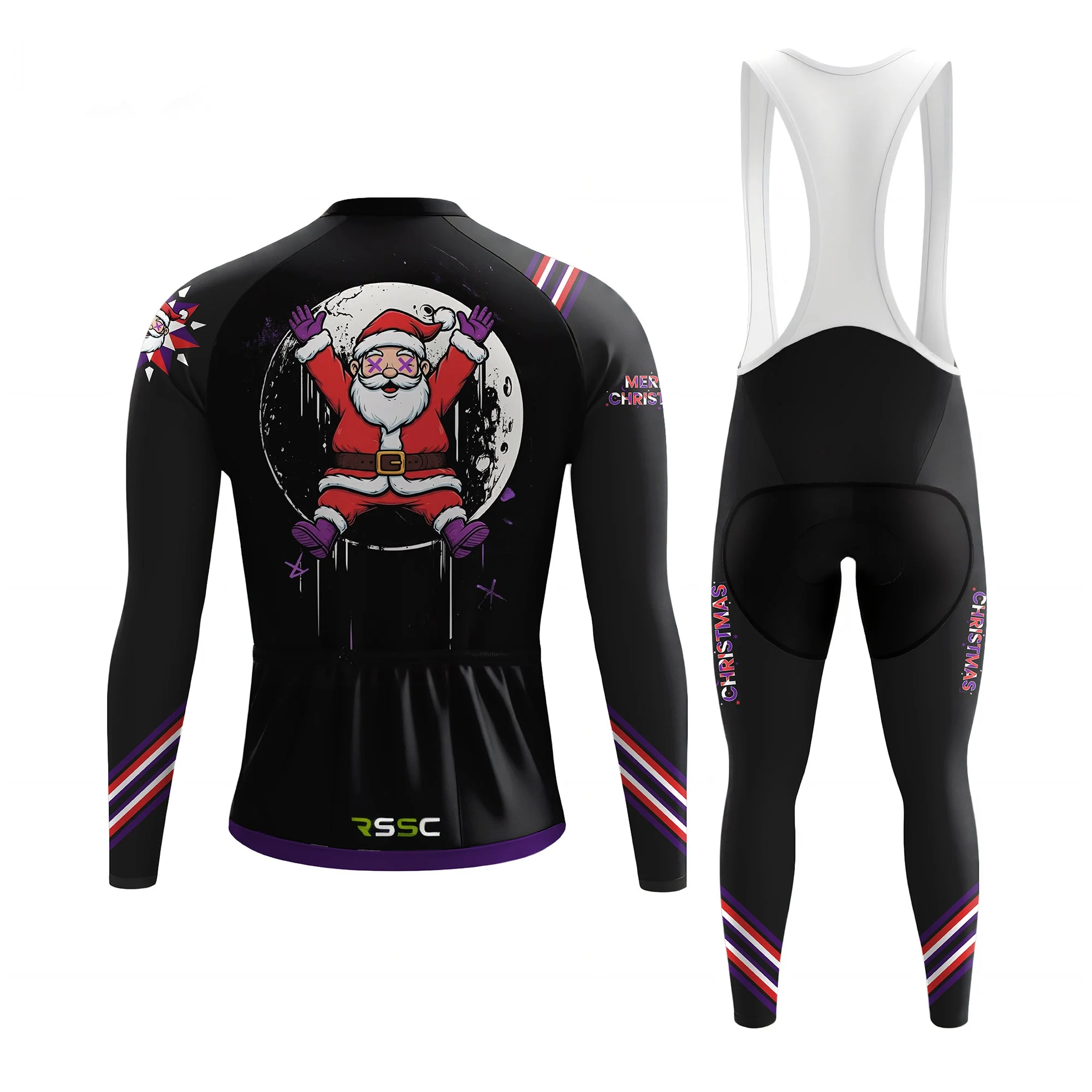 Santa Moon Rider Men's Long Sleeve Cycling Kit - Image 2
