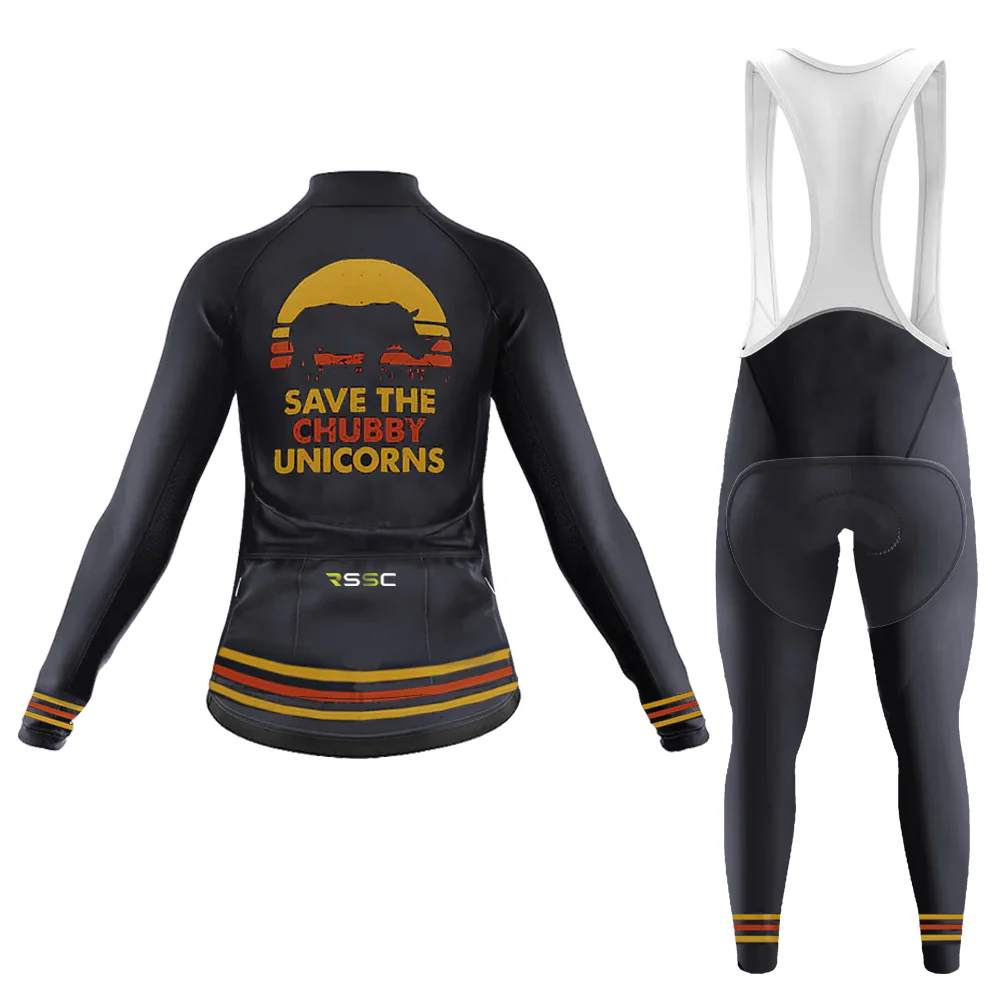 Save The Chubby Unicorns Women's Long Sleeve Cycling Kit - Image 2