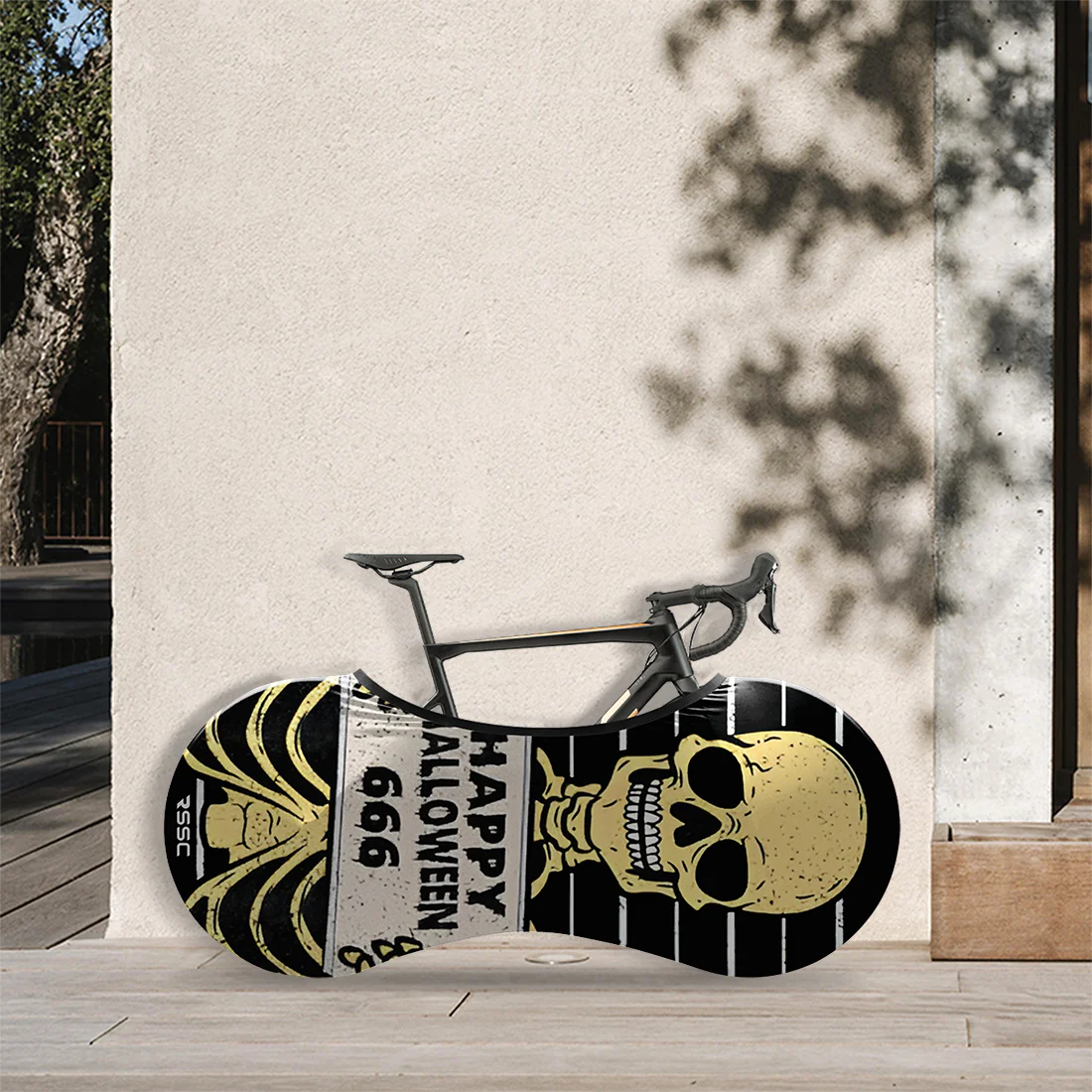 Skeleton Happy Halloween 666 Skull Bones Bicycle Wheels Cover - Image 2