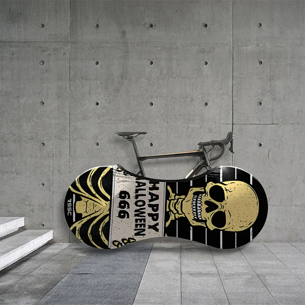 Skeleton Happy Halloween 666 Skull Bones Bicycle Wheels Cover - Image 3
