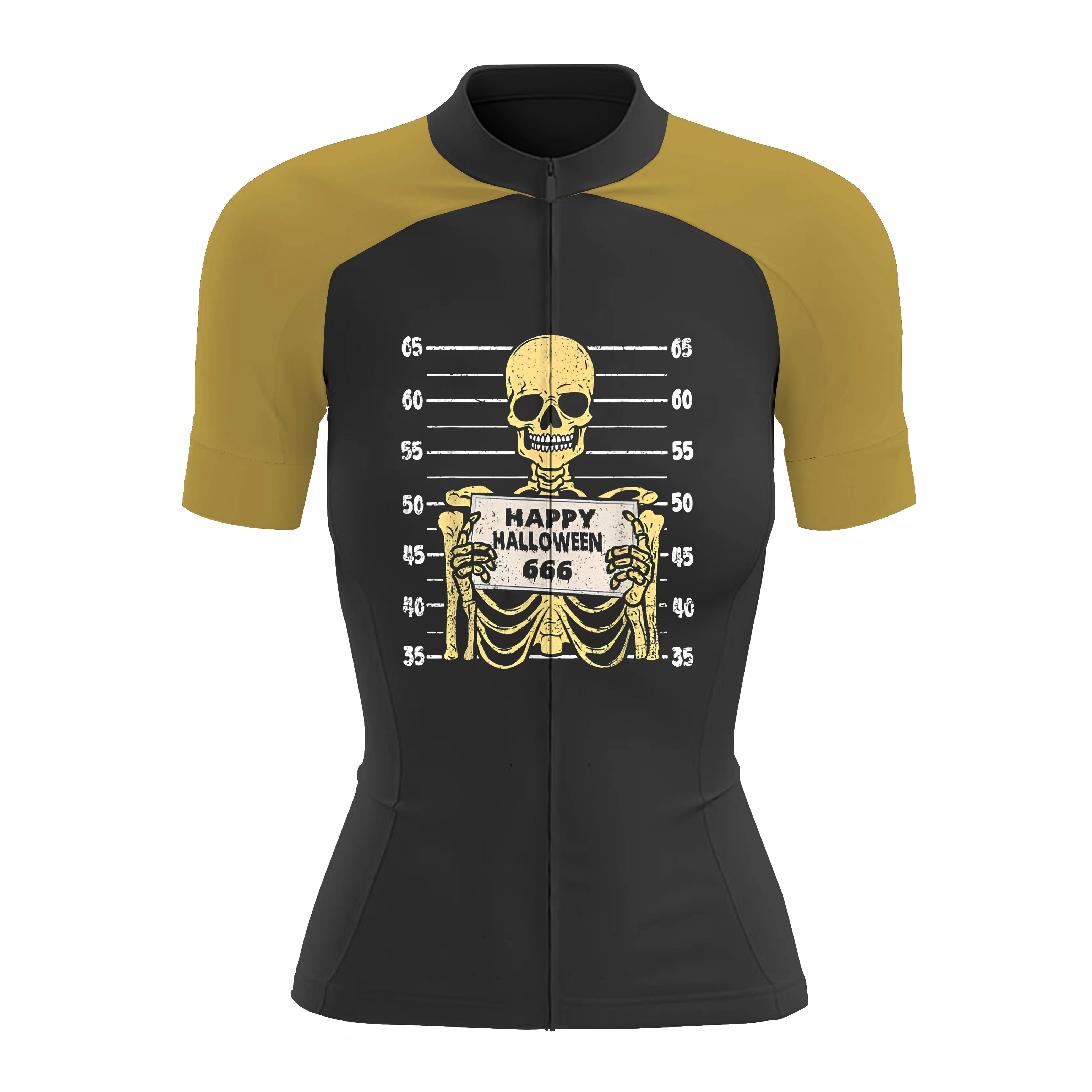 Skeleton Happy Halloween 666 Skull Bones Women's Short Sleeve Cycling Kit - Image 3