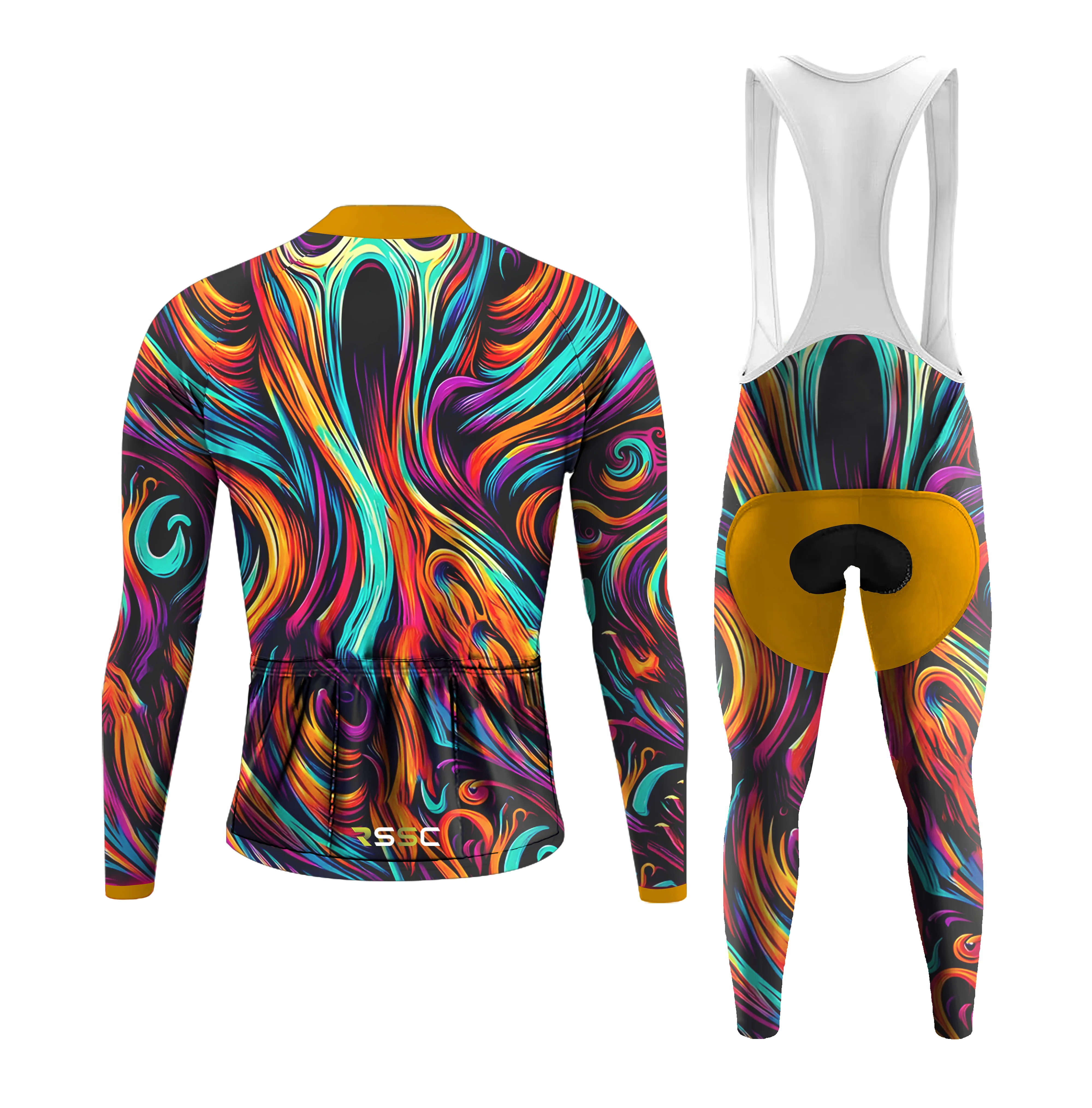 Skull Color Spirit Animal Illustration Men's Long Sleeve Cycling Kit - Image 2