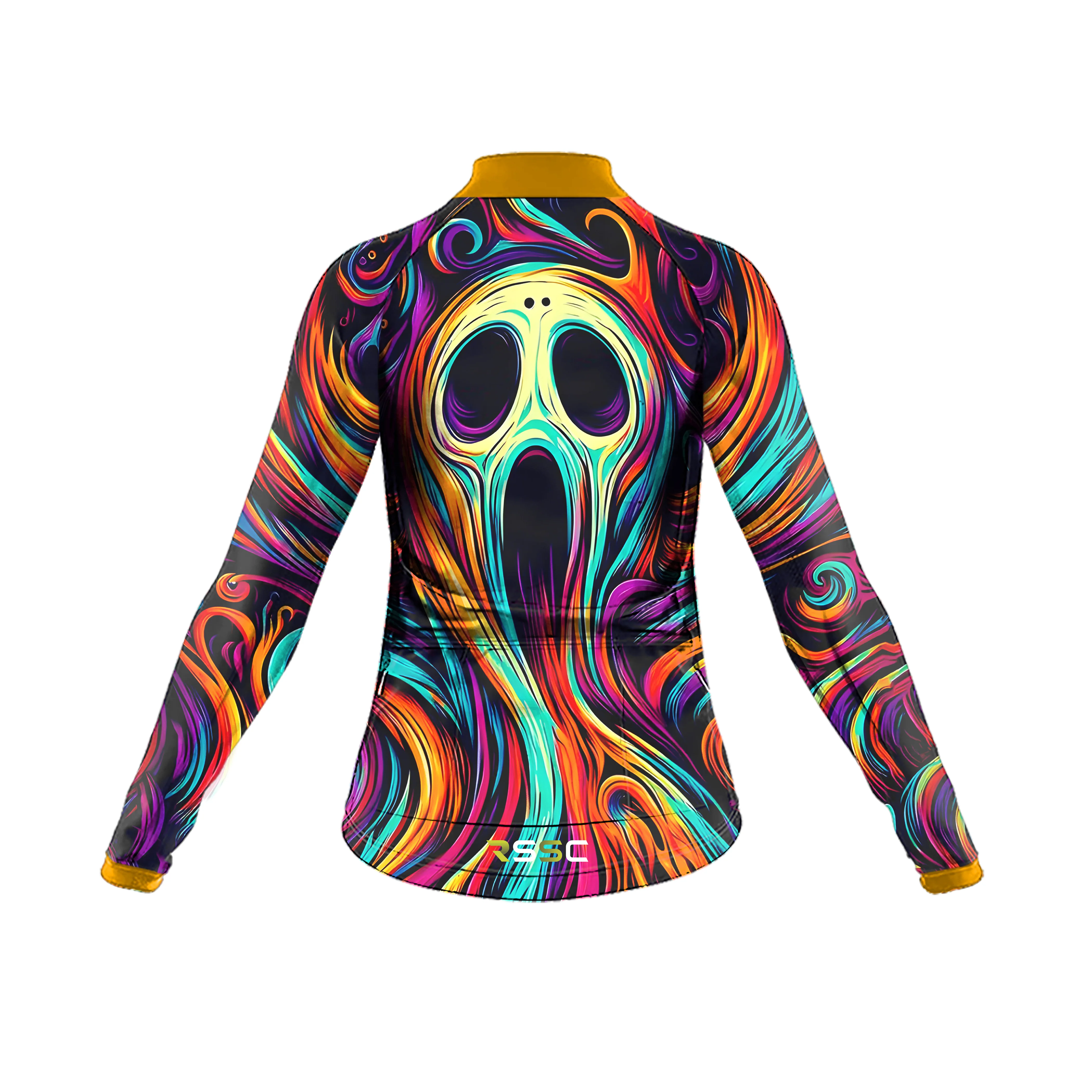 Skull Color Spirit Animal Illustration Women's Long Sleeve Cycling Kit - Image 4