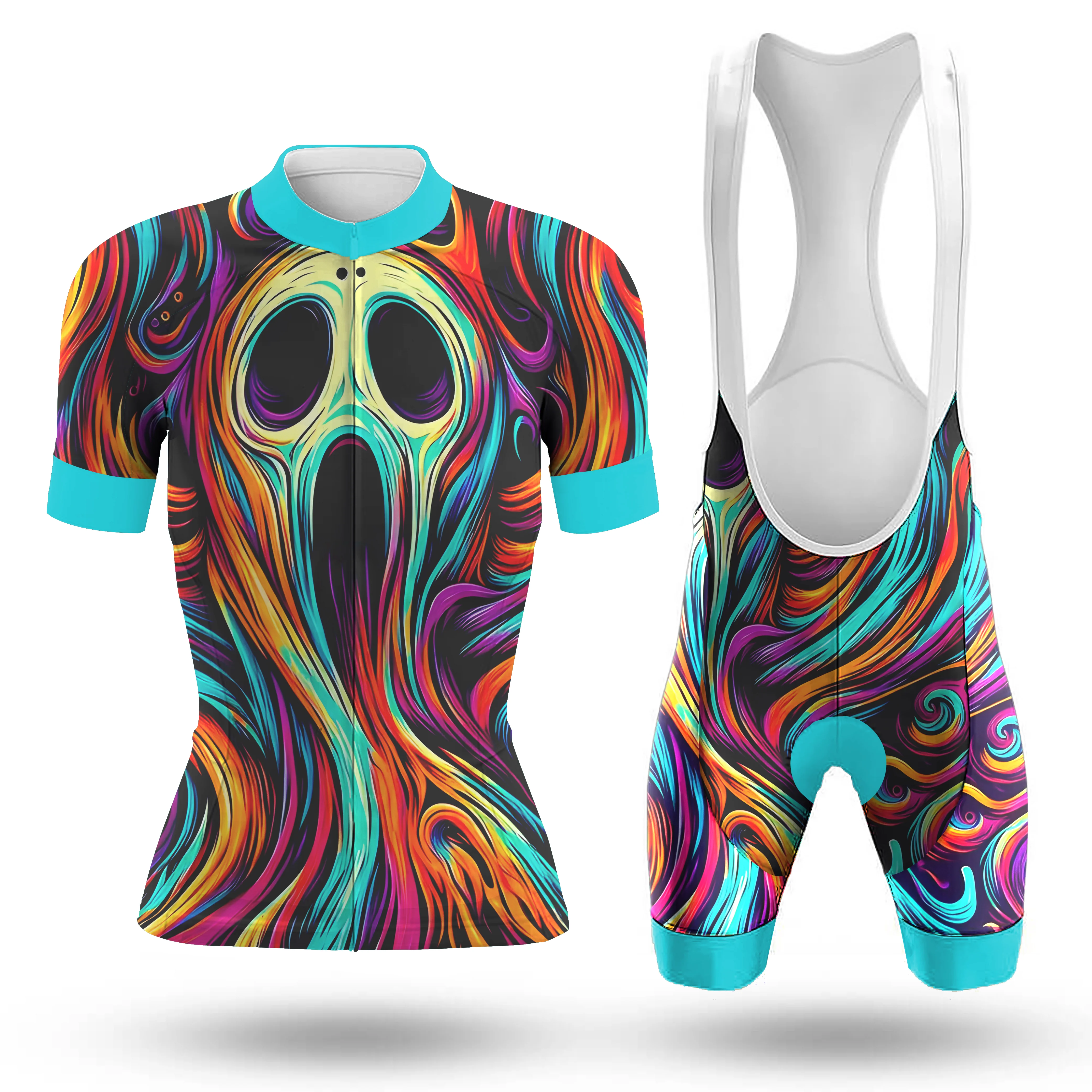 Skull Color Spirit Animal Illustration Women's Short Sleeve Cycling Kit
