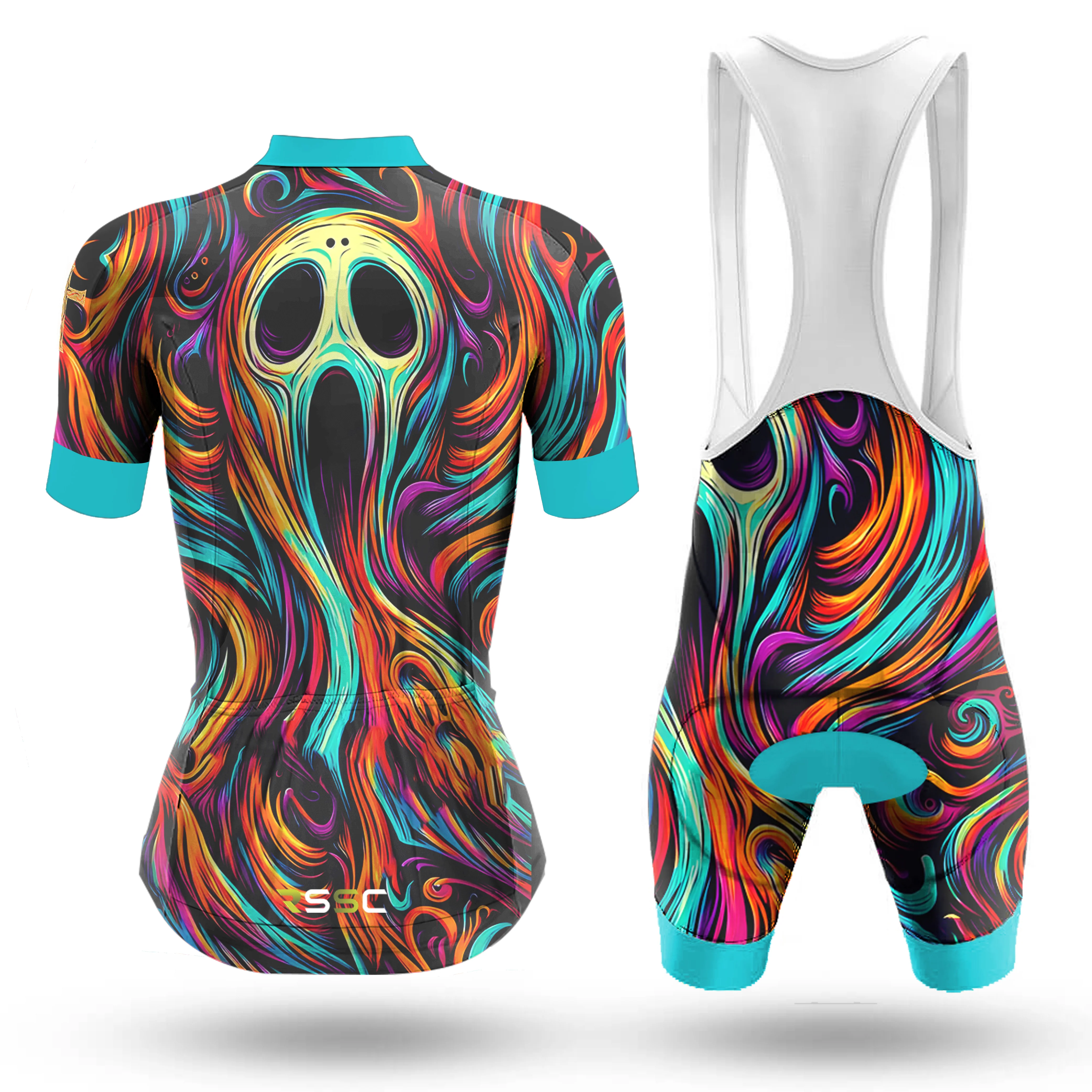 Skull Color Spirit Animal Illustration Women's Short Sleeve Cycling Kit - Image 2
