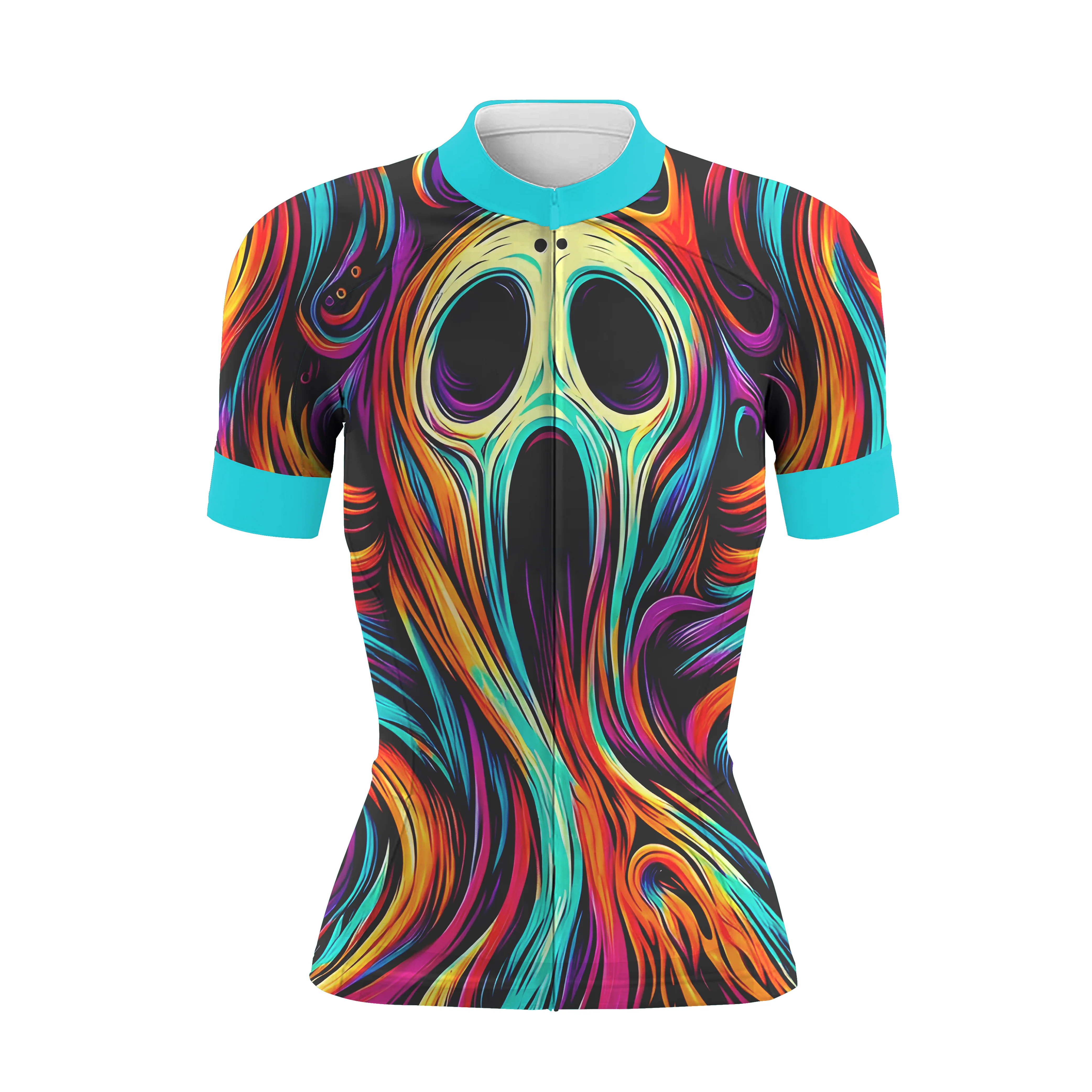 Skull Color Spirit Animal Illustration Women's Short Sleeve Cycling Kit - Image 3
