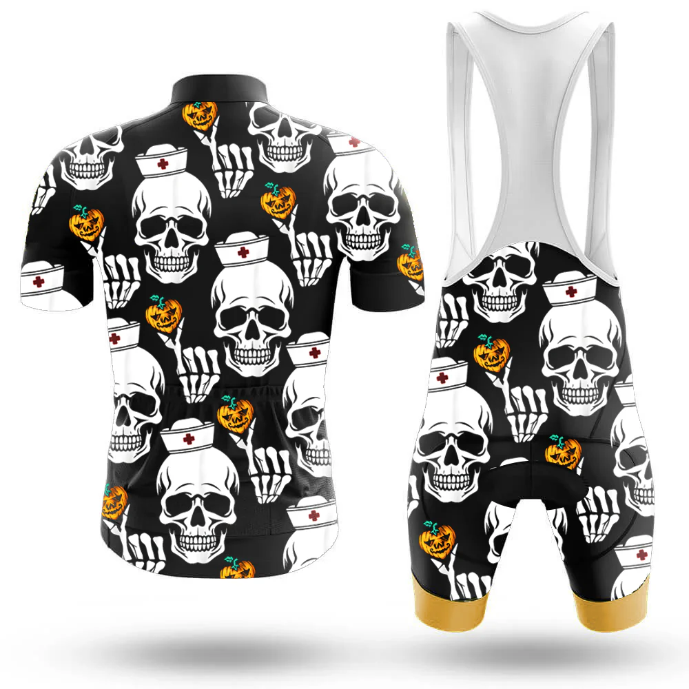 Skull Nurse Distributing Hearts Halloween Men's Cycling Kit - Image 2