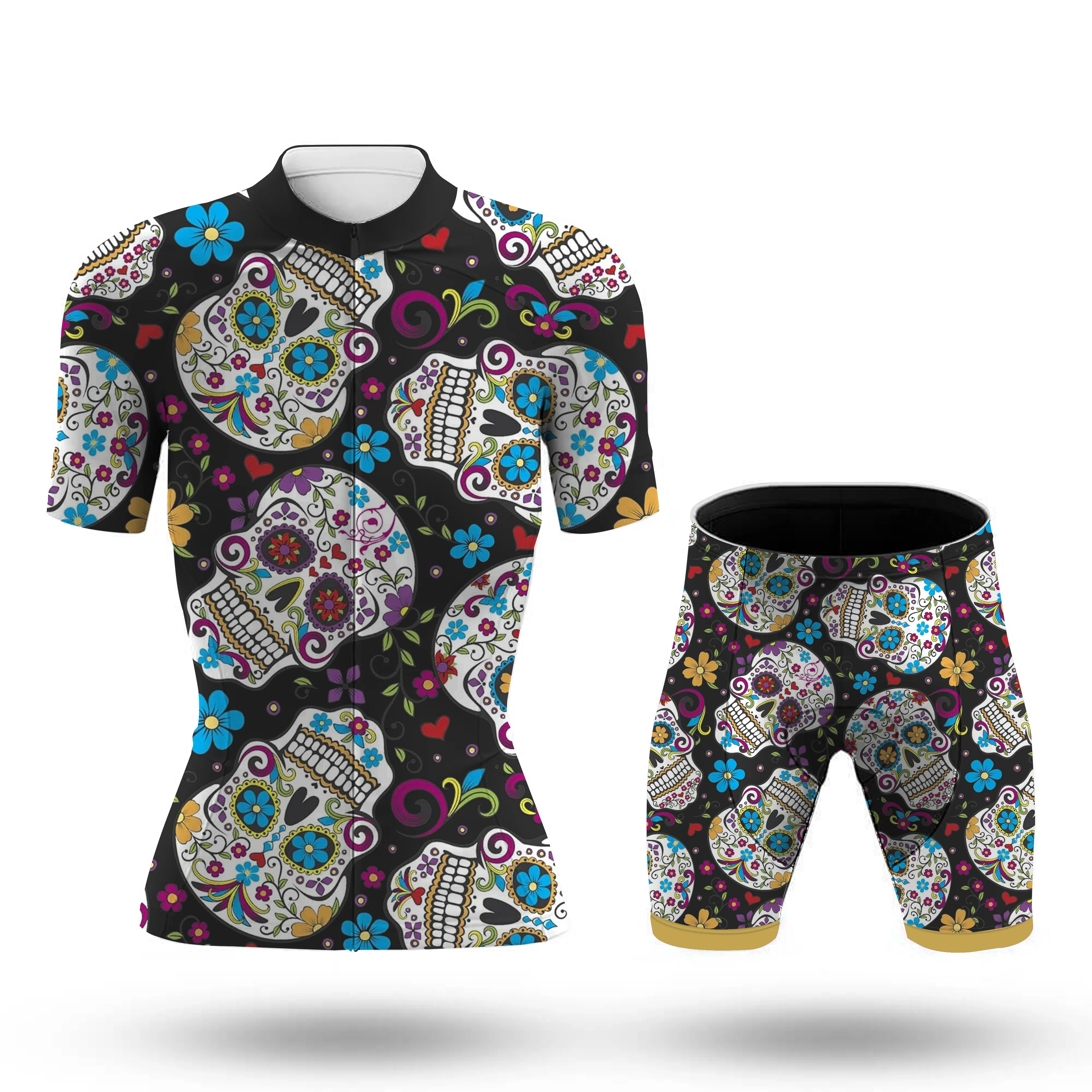 Sugar Skull Women's Short Sleeve Cycling Kit