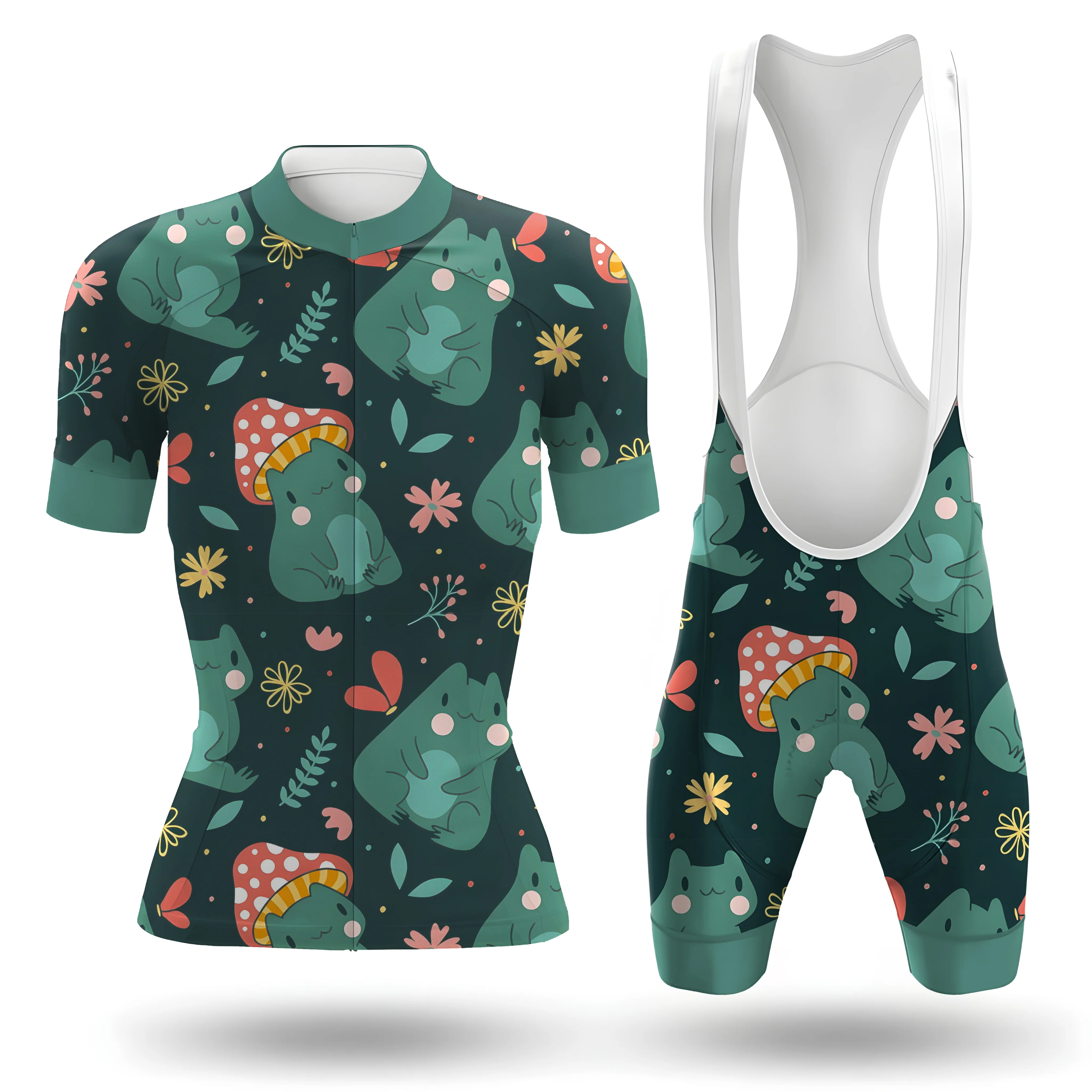 Sweet Froggy In Autumn Women's Short Sleeve Cycling Kit