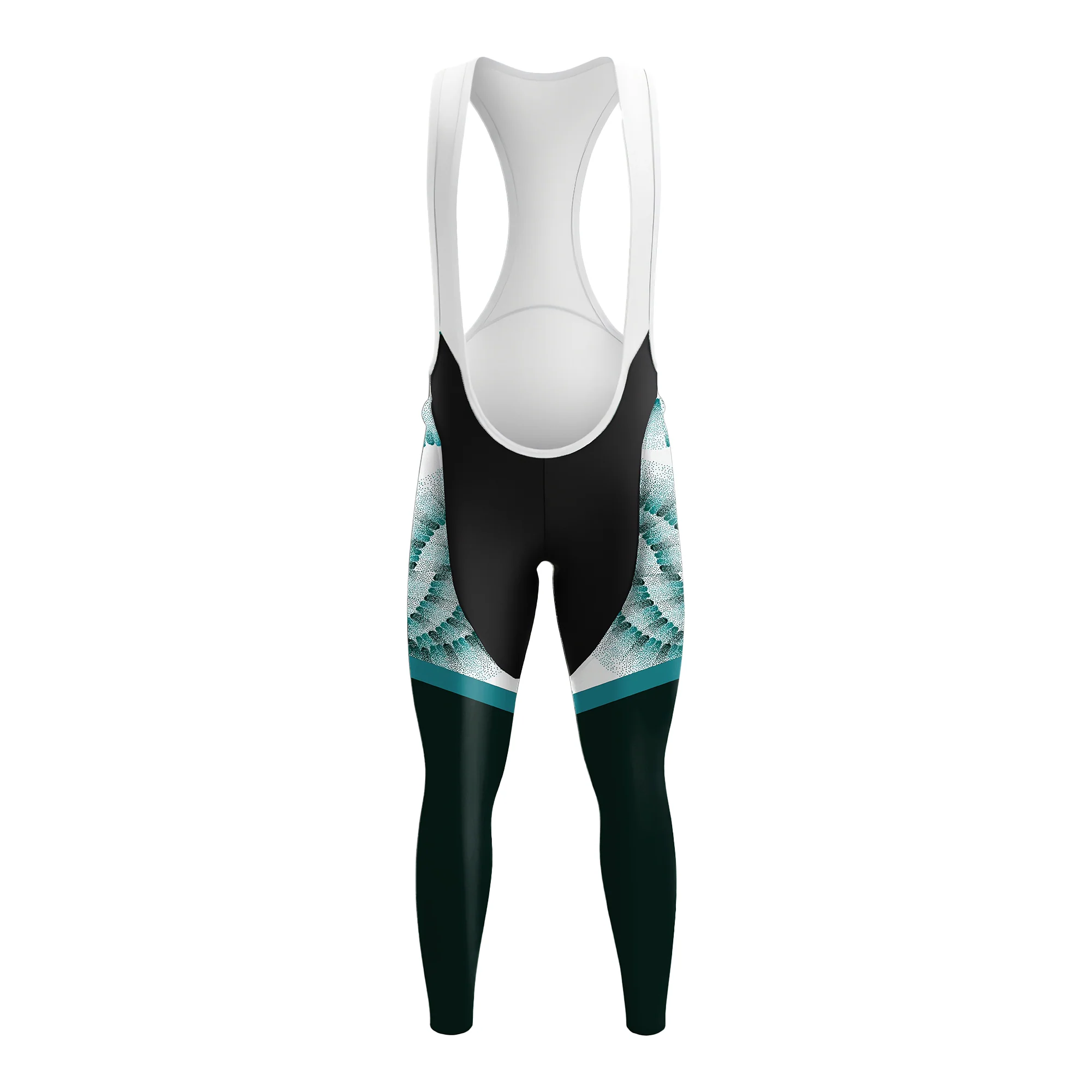 Teal Flow Dot Men's Long Sleeve Cycling Kit - Image 5