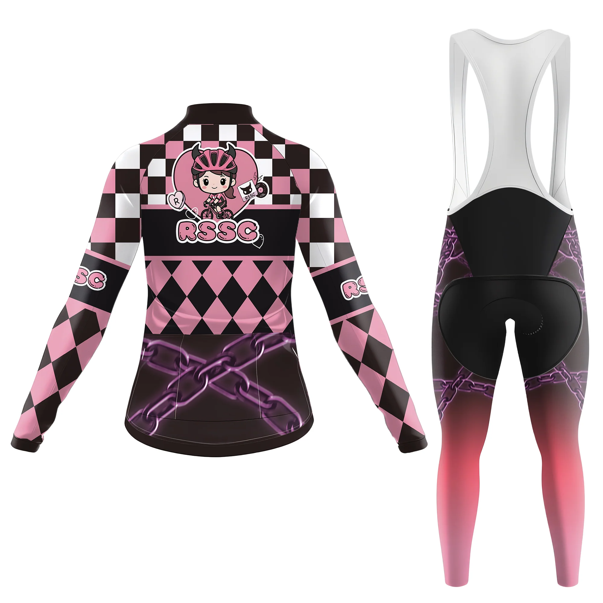 The Punk Blossom Women's Long Sleeve Cycling Kit - Image 2