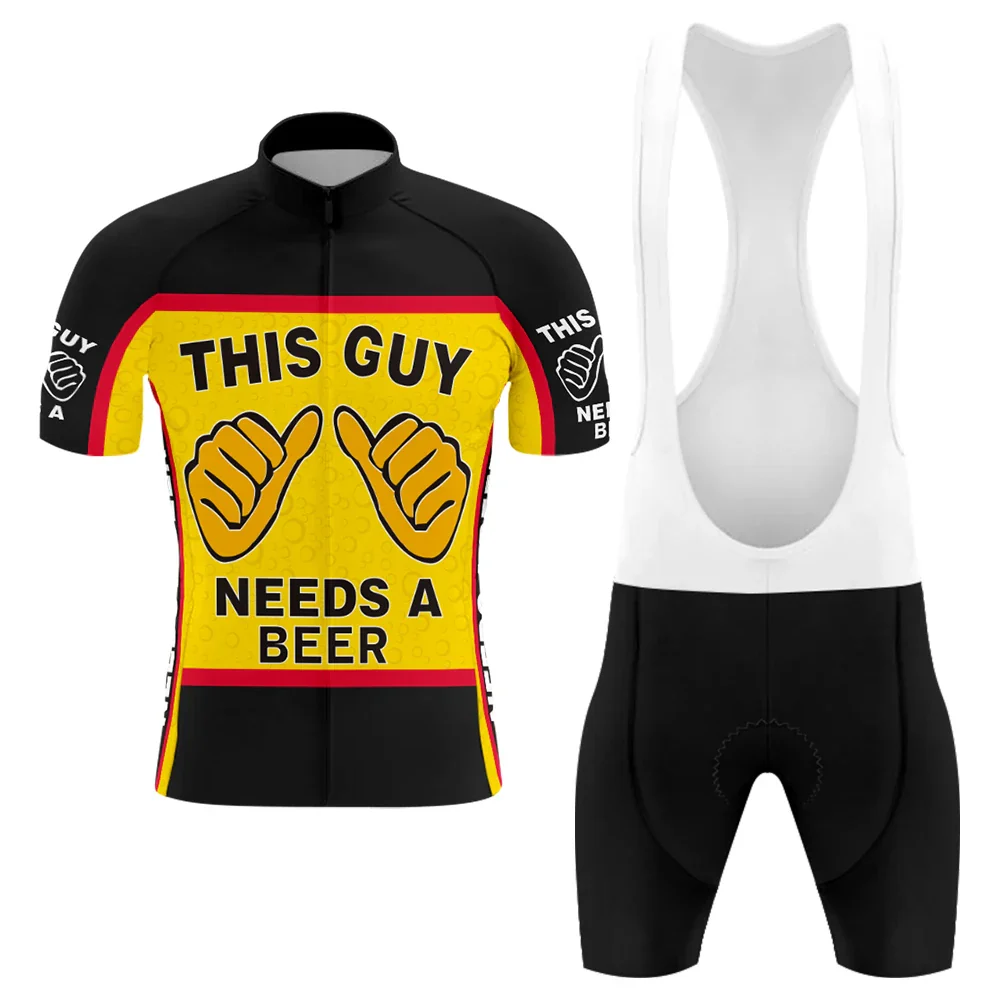 This Guy Needs A Beer Men's Short Sleeve Cycling Kit