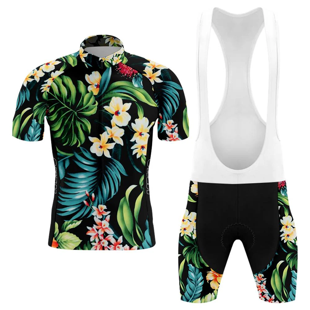 Tropical Flowers Men's Short Sleeve Cycling Kit