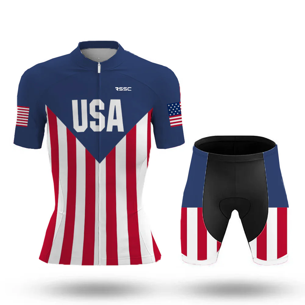 USA America Flag Women's Retro Cycling Kit
