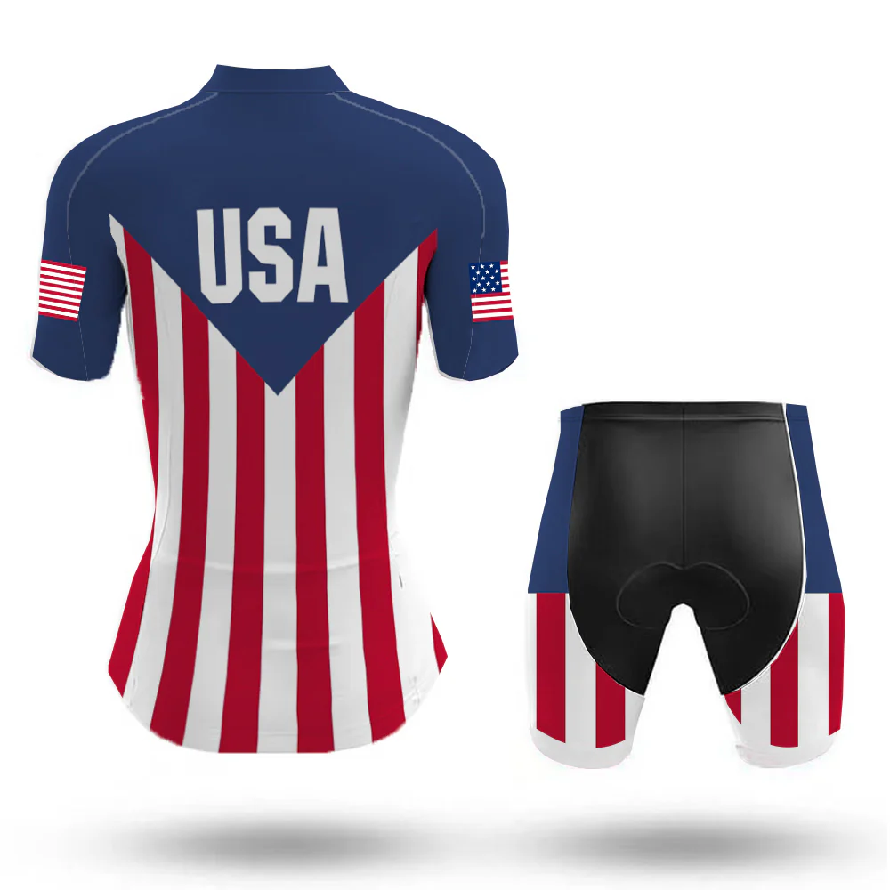 USA America Flag Women's Retro Cycling Kit - Image 2