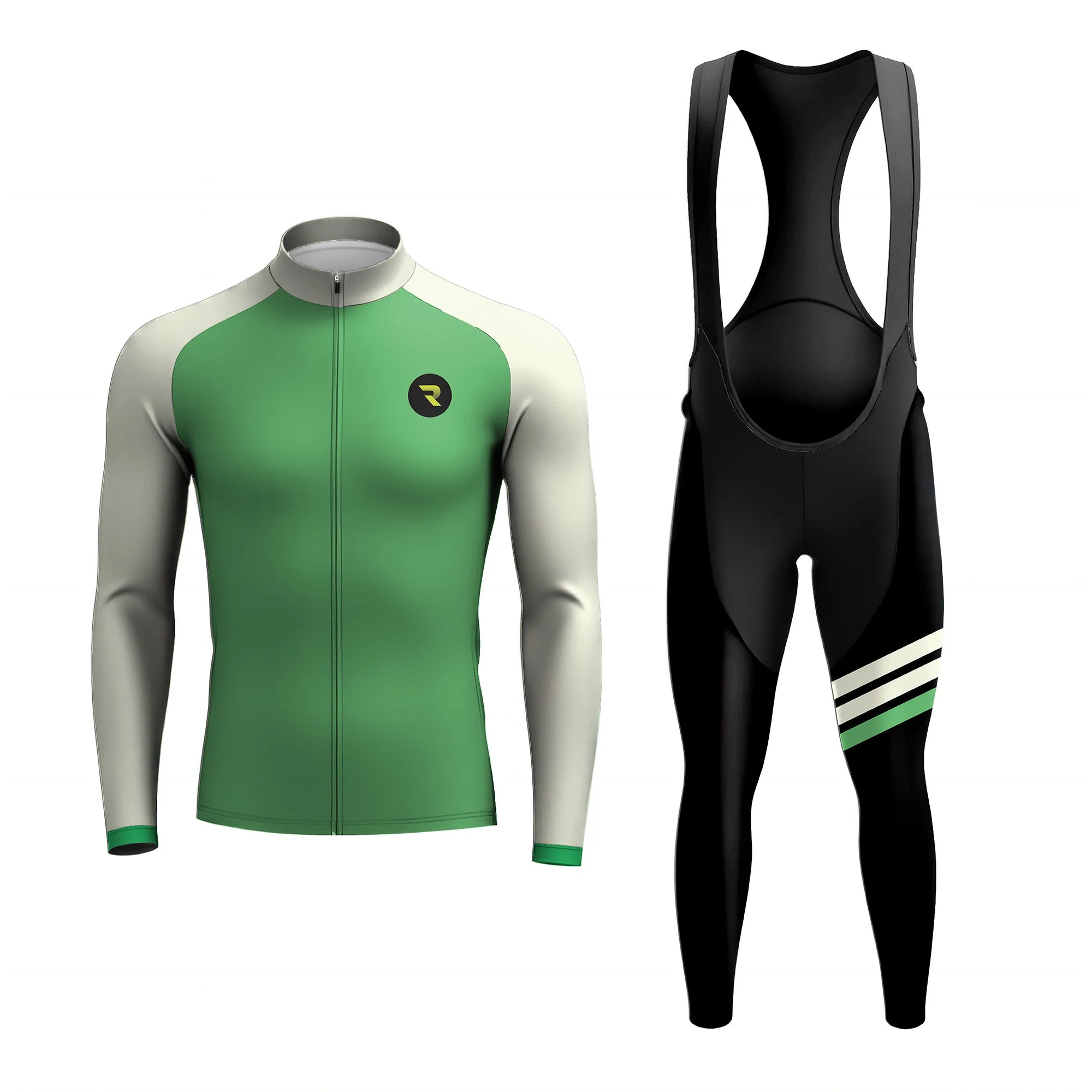 Vibrant Azure Edge Men's Long Sleeve Cycling Kit