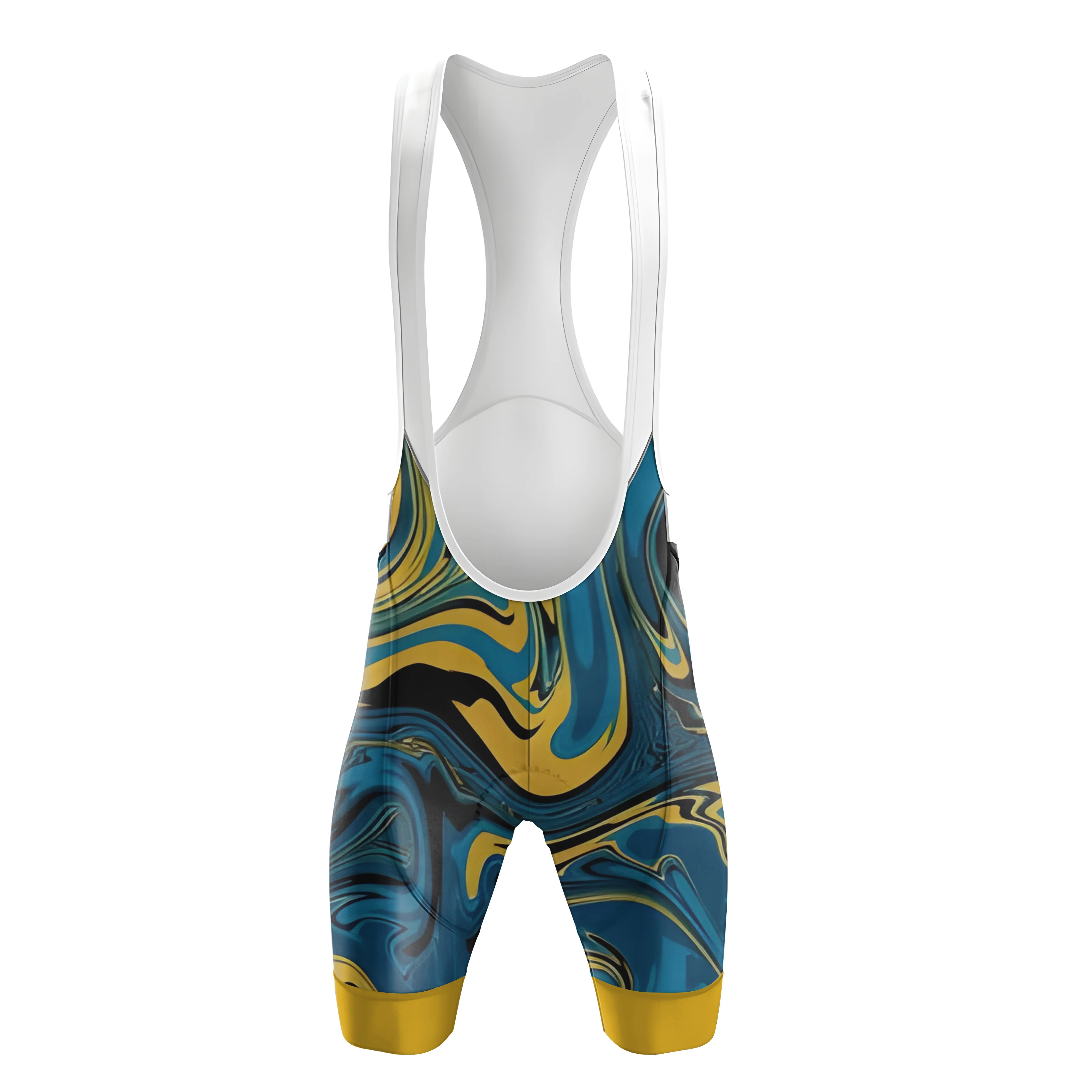 Yellow Blue Color Abstract Men's Cycling Kit - Image 5
