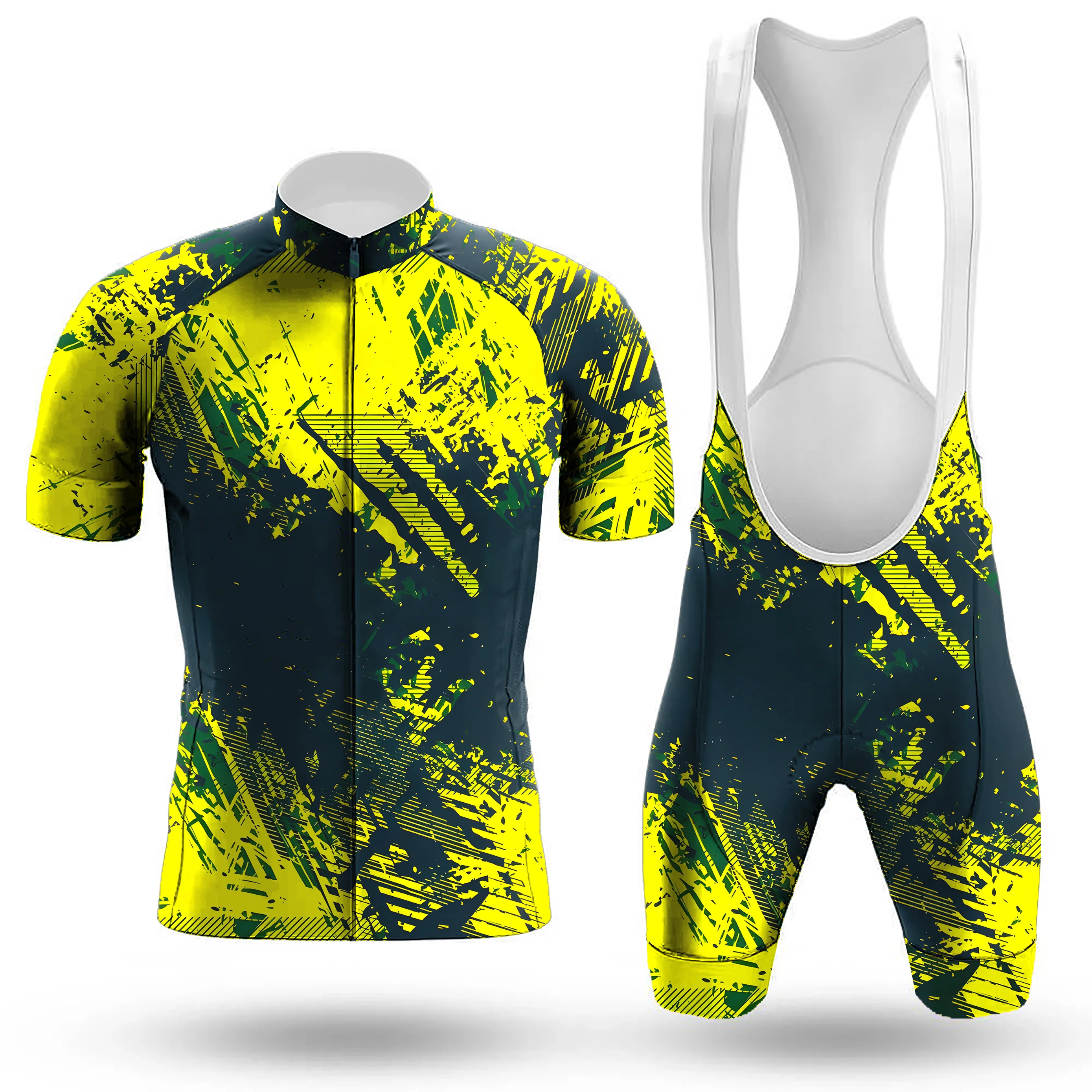 Yellow Texture Men's Cycling Kit