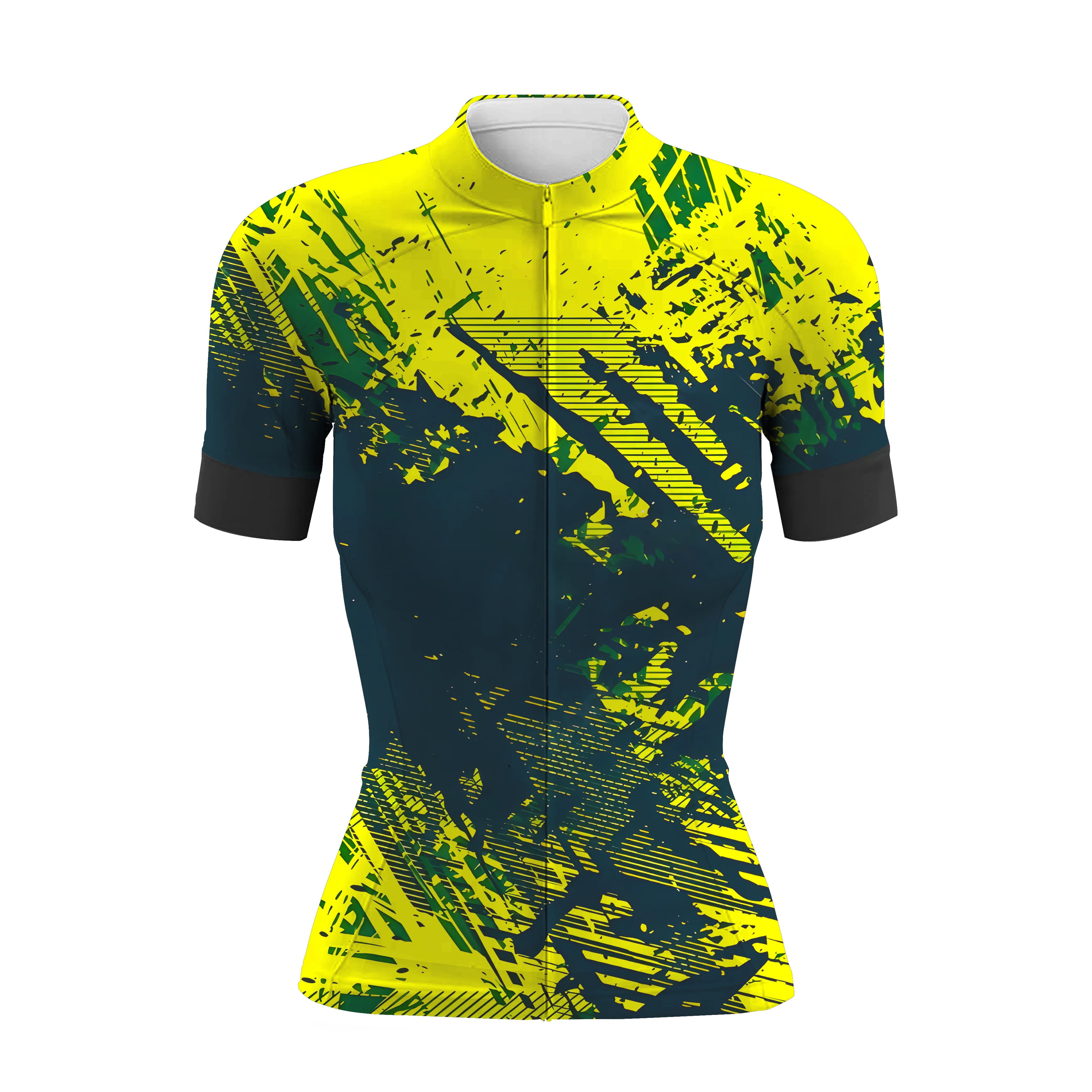 Yellow Texture Women's Short Sleeve Cycling Kit - Image 3